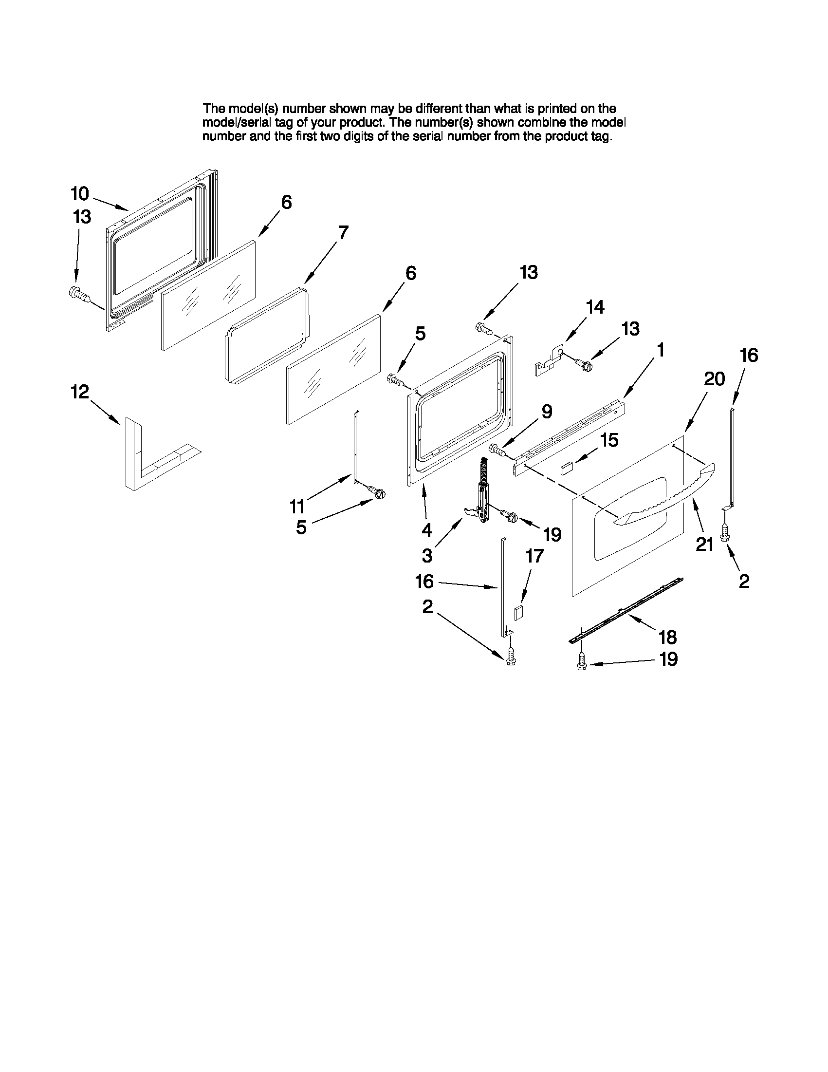 Maytag MER5765RAS1 door parts diagram