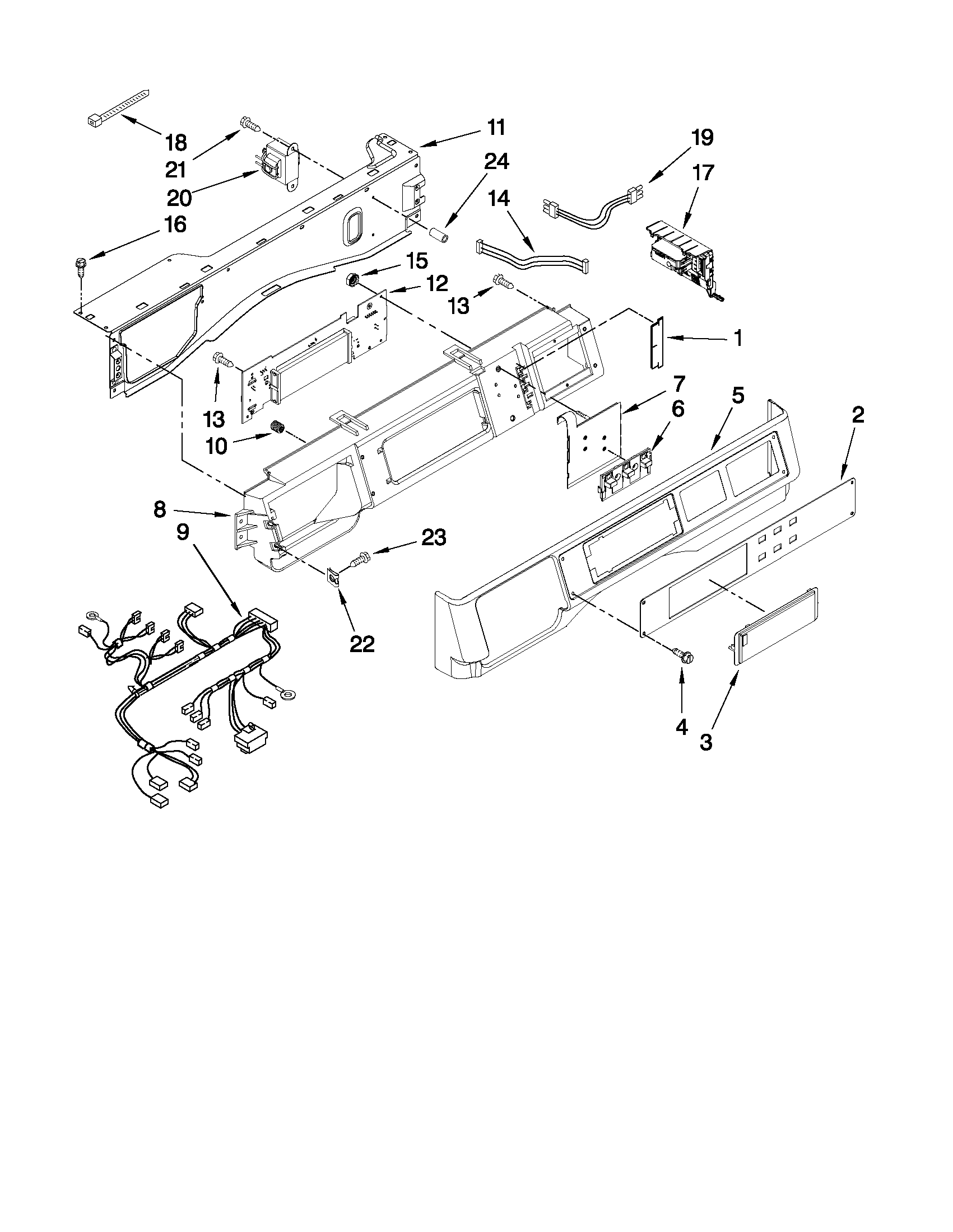 Maytag MHN30PDBGW0 control panel parts diagram