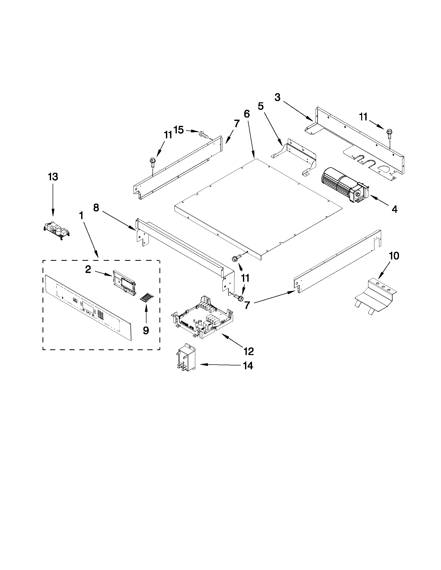 Jenn-Air JJW2730WB01 control panel parts diagram