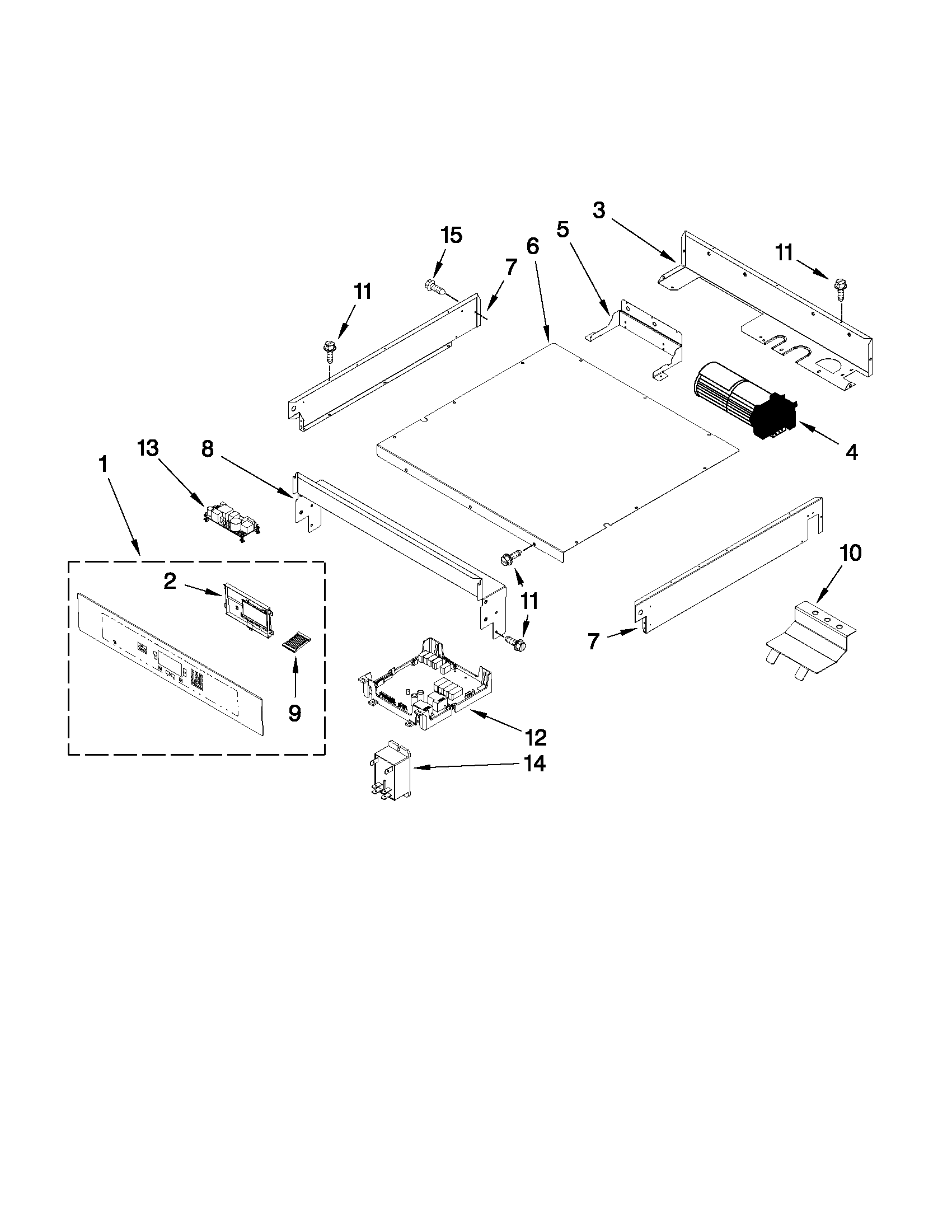 Jenn-Air JJW2830WW01 control panel parts diagram