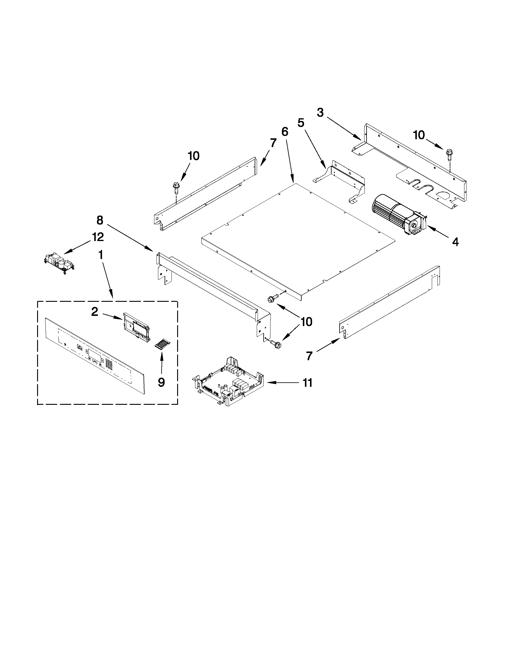 Jenn-Air JJW3430WP01 control panel parts diagram