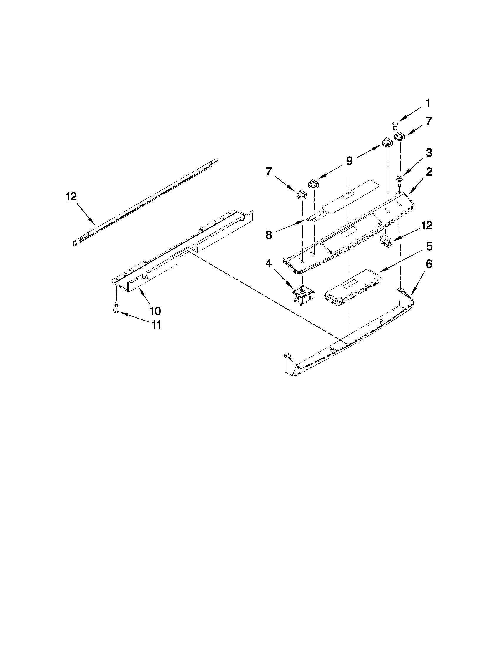 Whirlpool GY399LXUQ04 control panel parts diagram