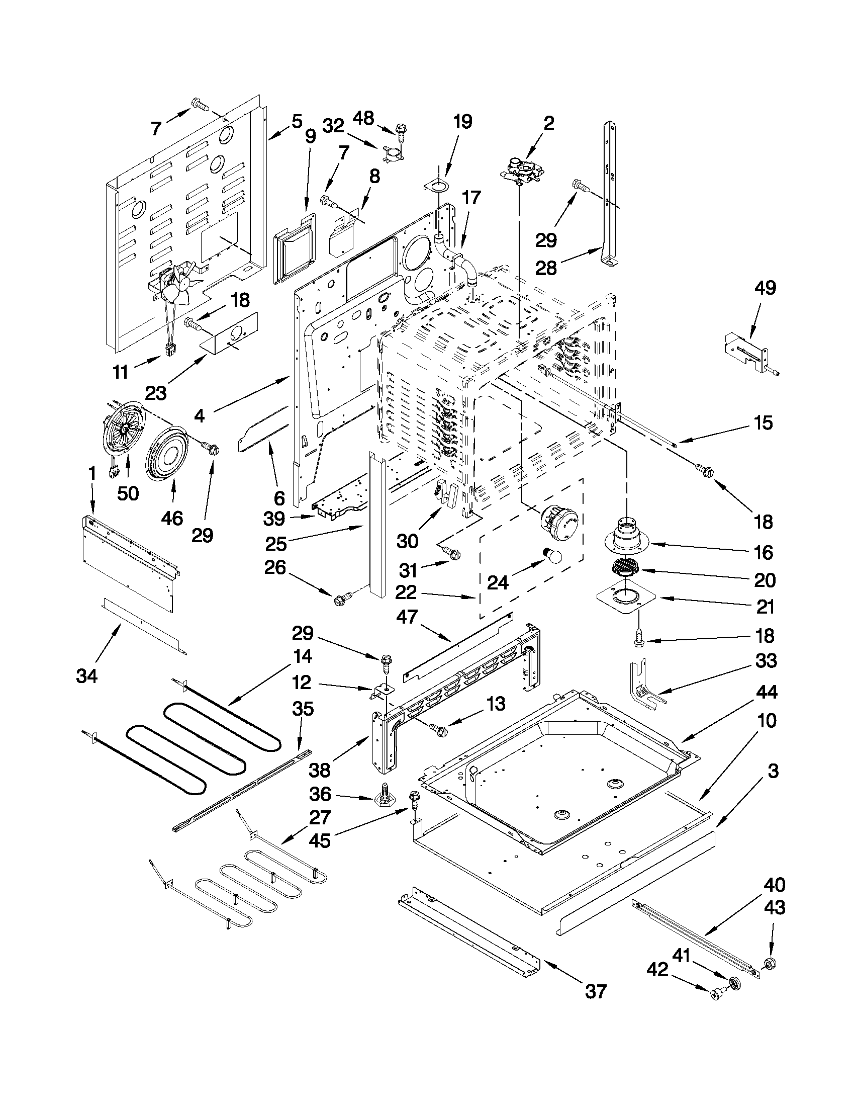 Whirlpool GY399LXUQ04 chassis parts diagram