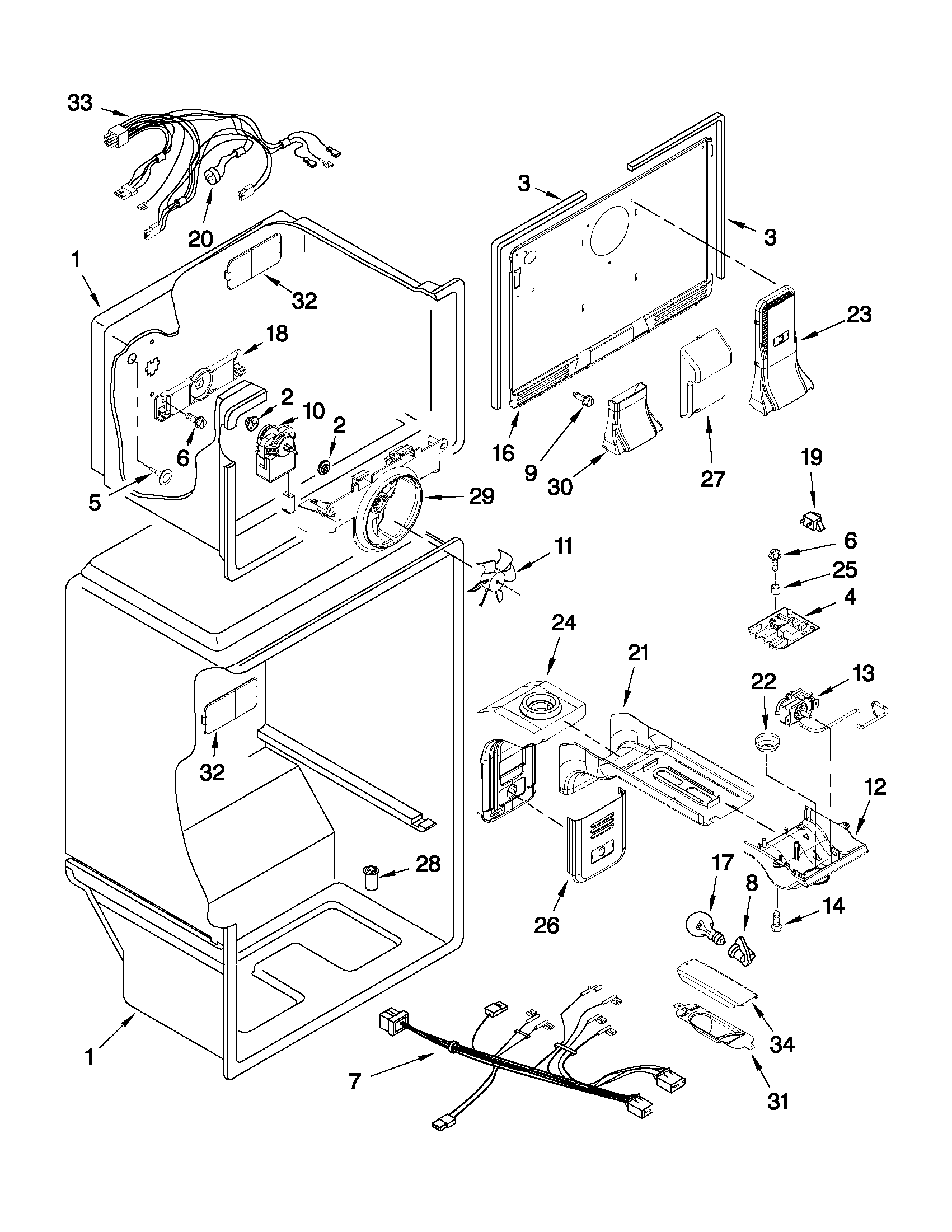 Whirlpool WRT1L1TZYM00 liner parts diagram
