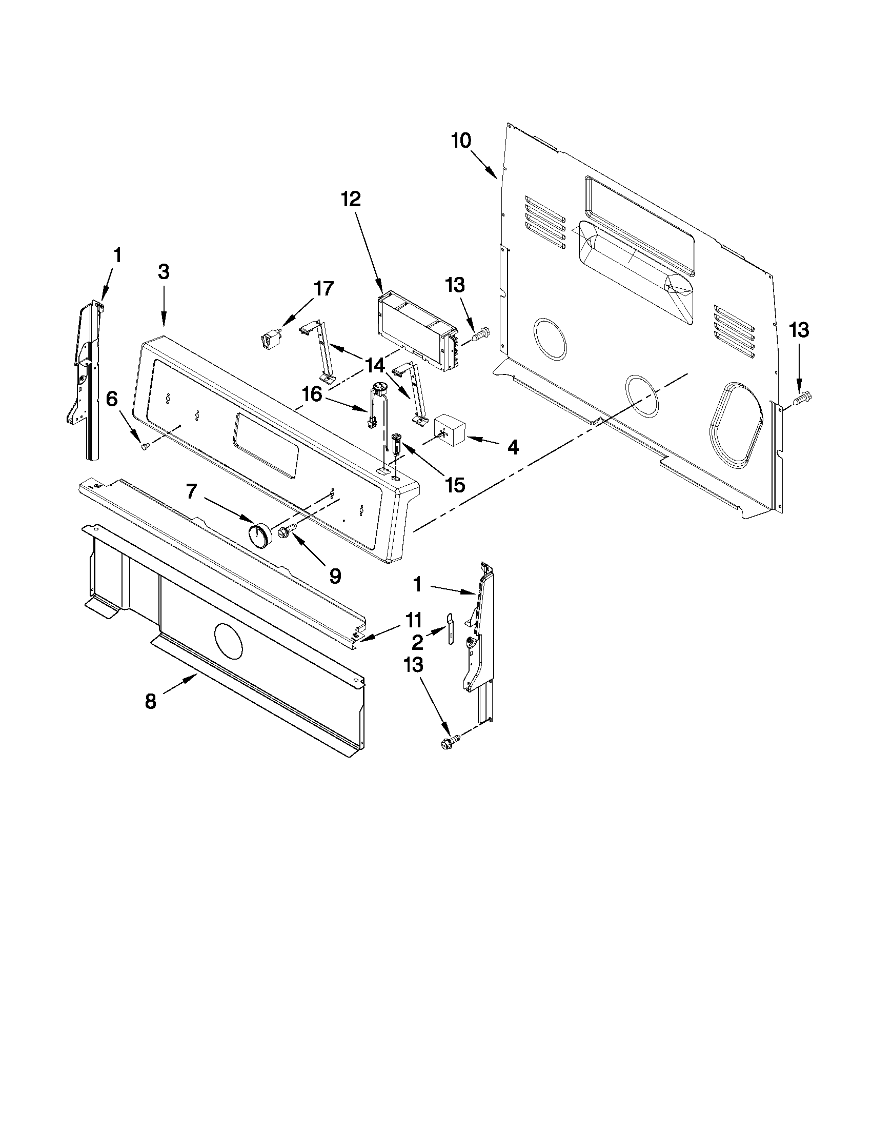 Whirlpool YWFE510S0AS0 control panel parts diagram