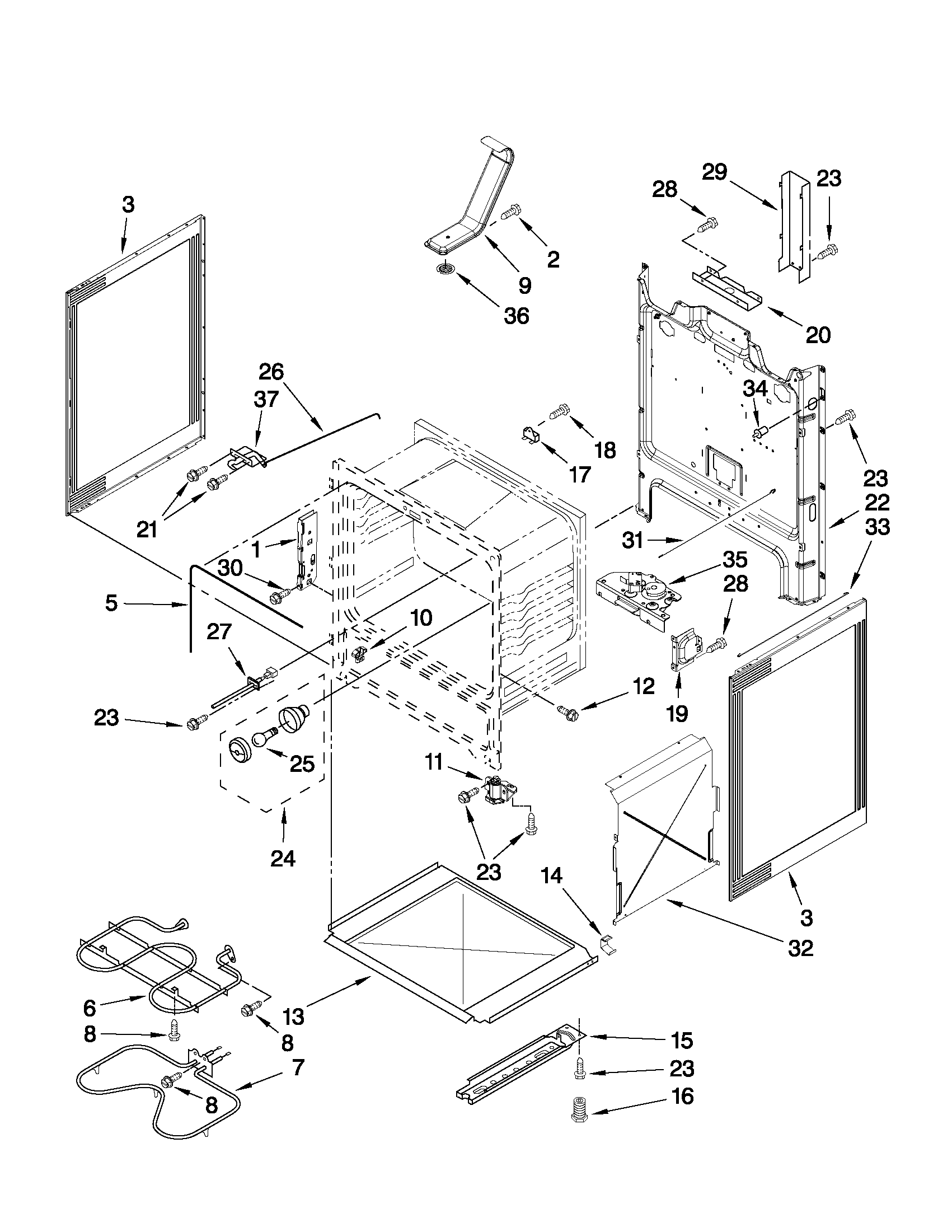 Whirlpool YWFE510S0AS0 chassis parts diagram