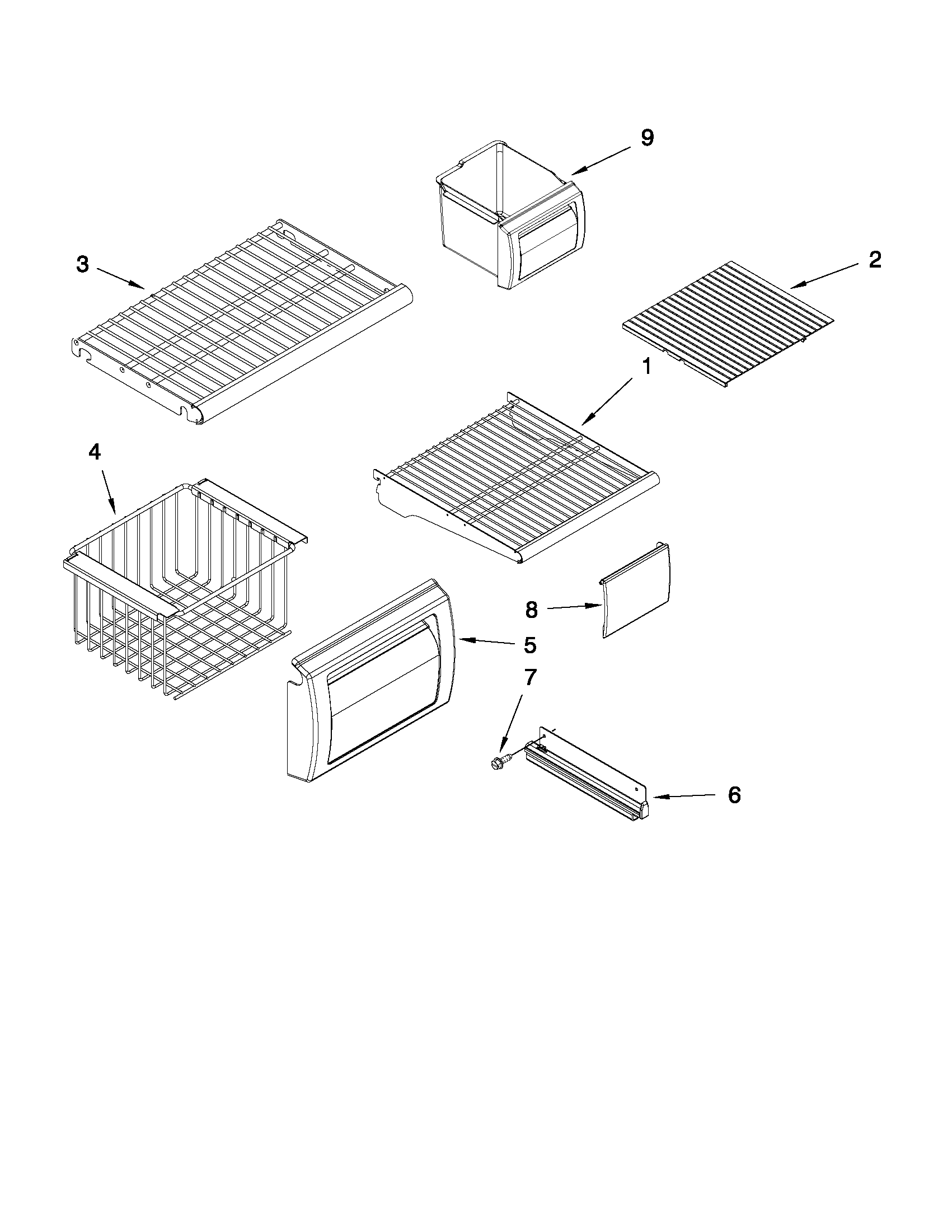 KitchenAid KSSO36FTX15 freezer shelf parts diagram