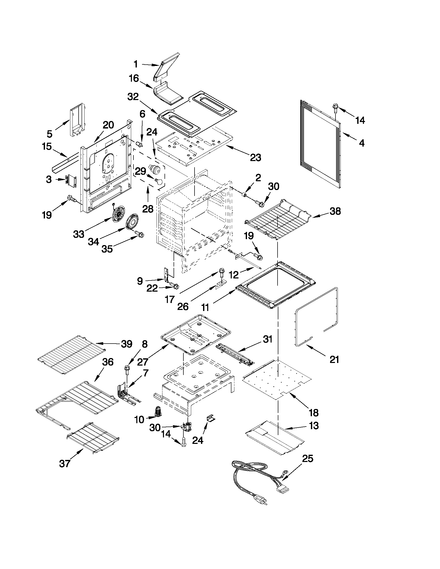 Whirlpool WFG720H0AS0 chassis parts diagram