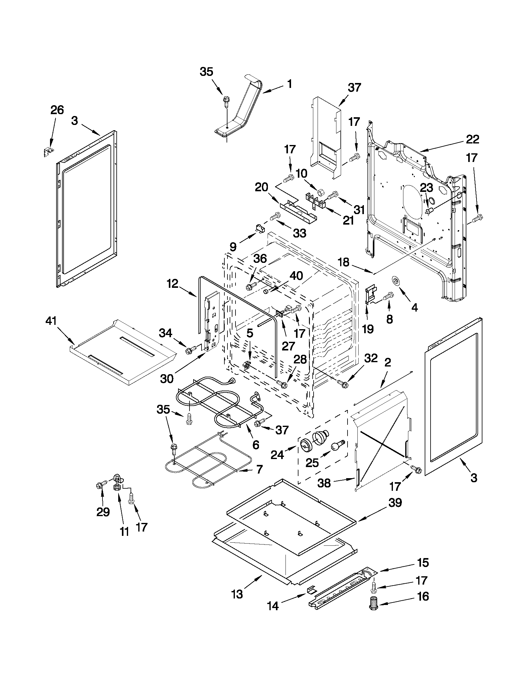 Whirlpool WFE321LWB0 chassis parts diagram