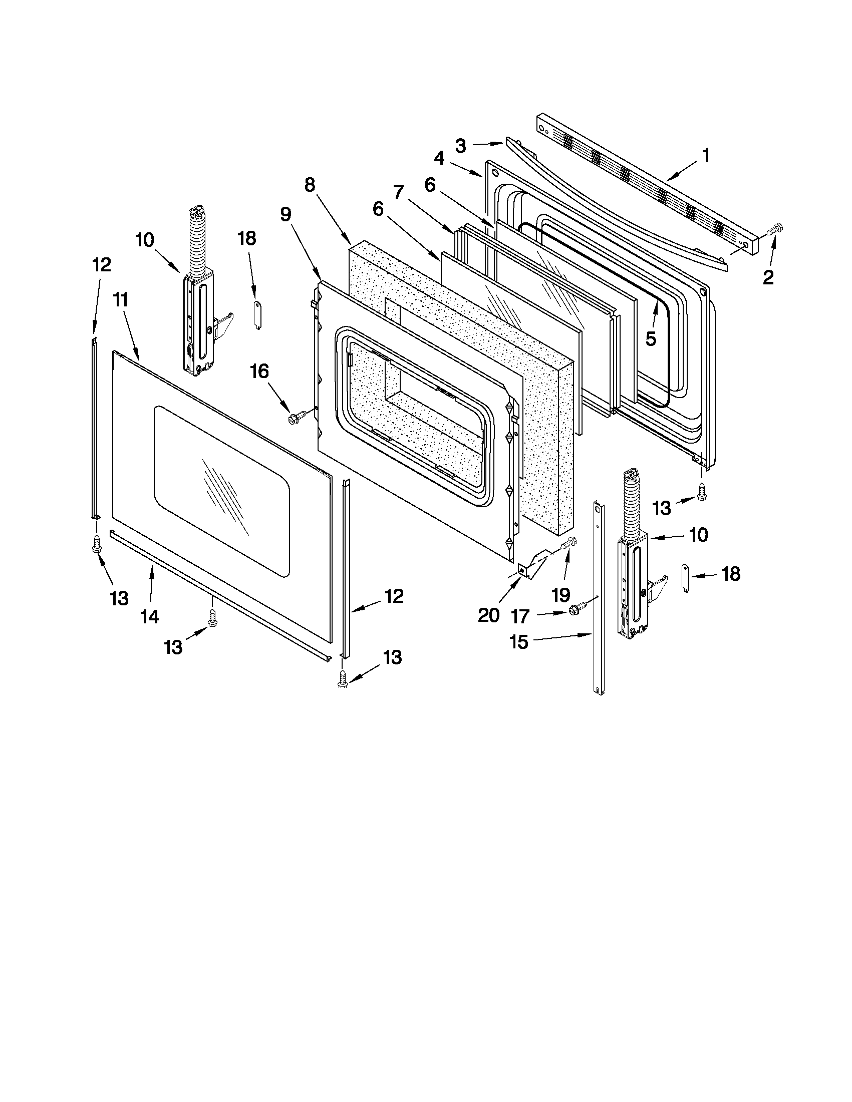 Whirlpool WFE321LWB0 door parts diagram