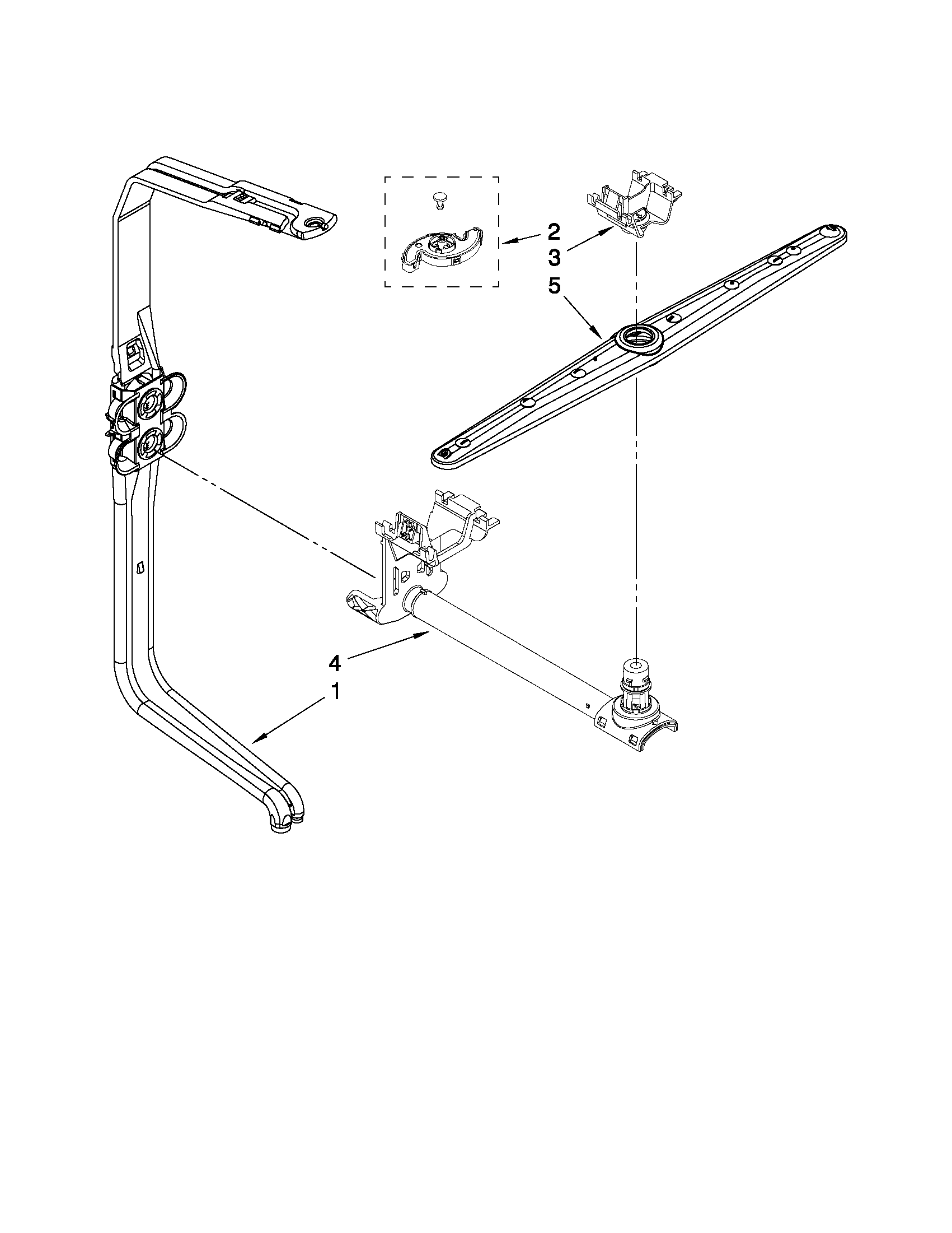 Jenn-Air JDB3600AWS2 upper wash and rinse parts diagram