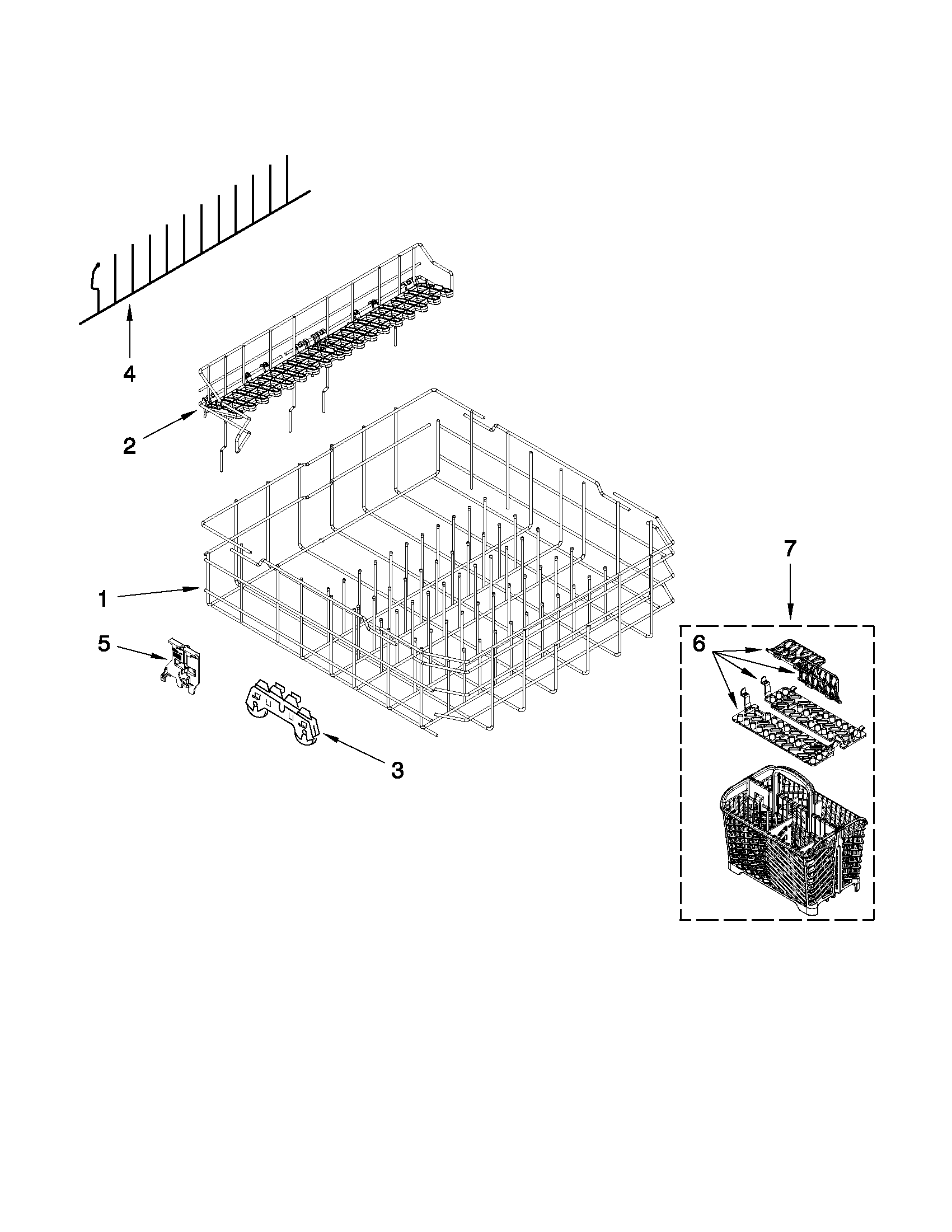 Maytag MDB7809AWQ2 lower rack parts diagram