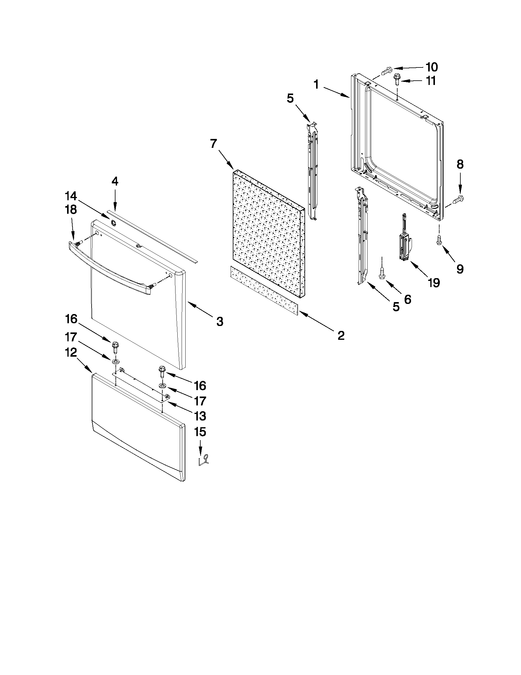 Amana AEP200VAW1 oven door and drawer parts diagram