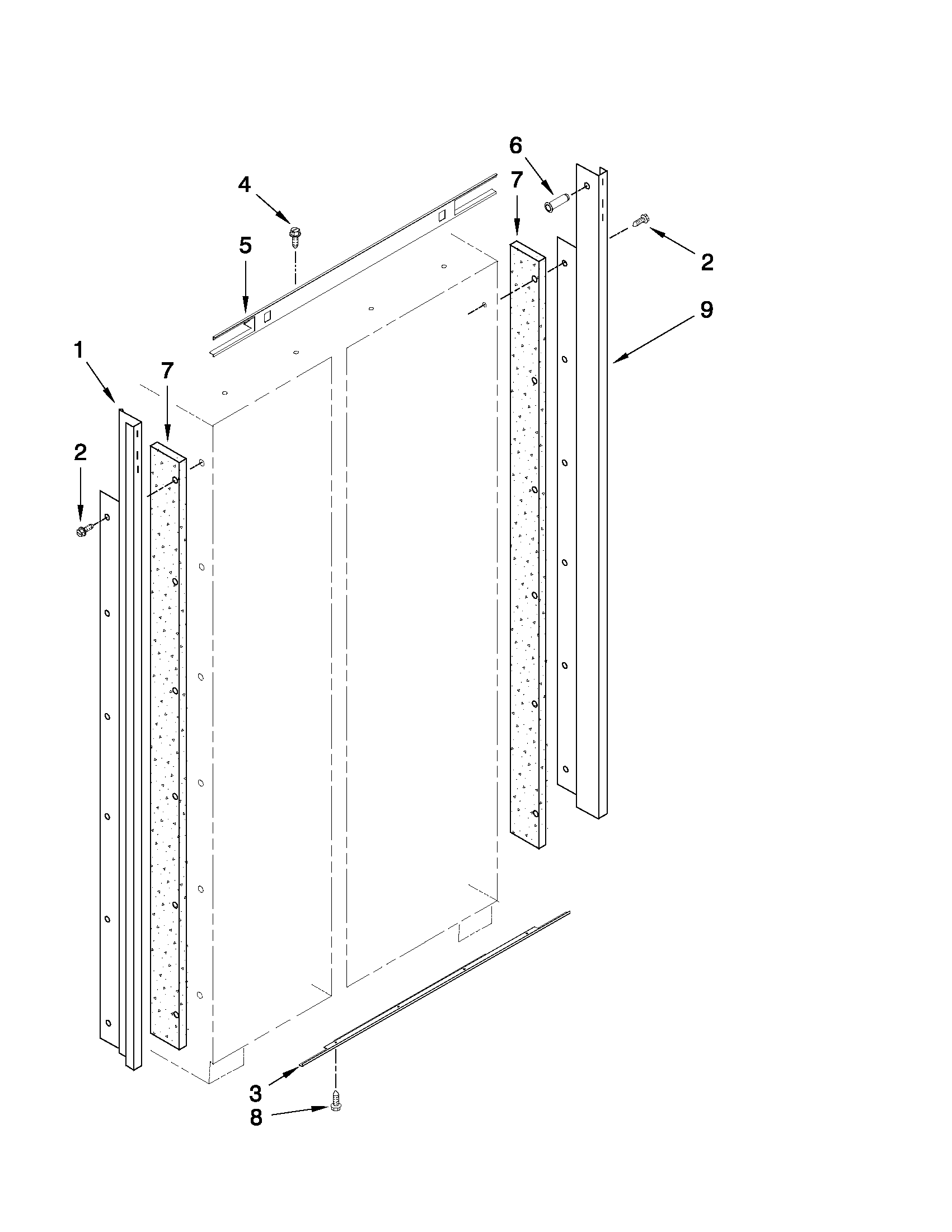 Jenn-Air JS42NXFXDW02 cabinet trim parts diagram