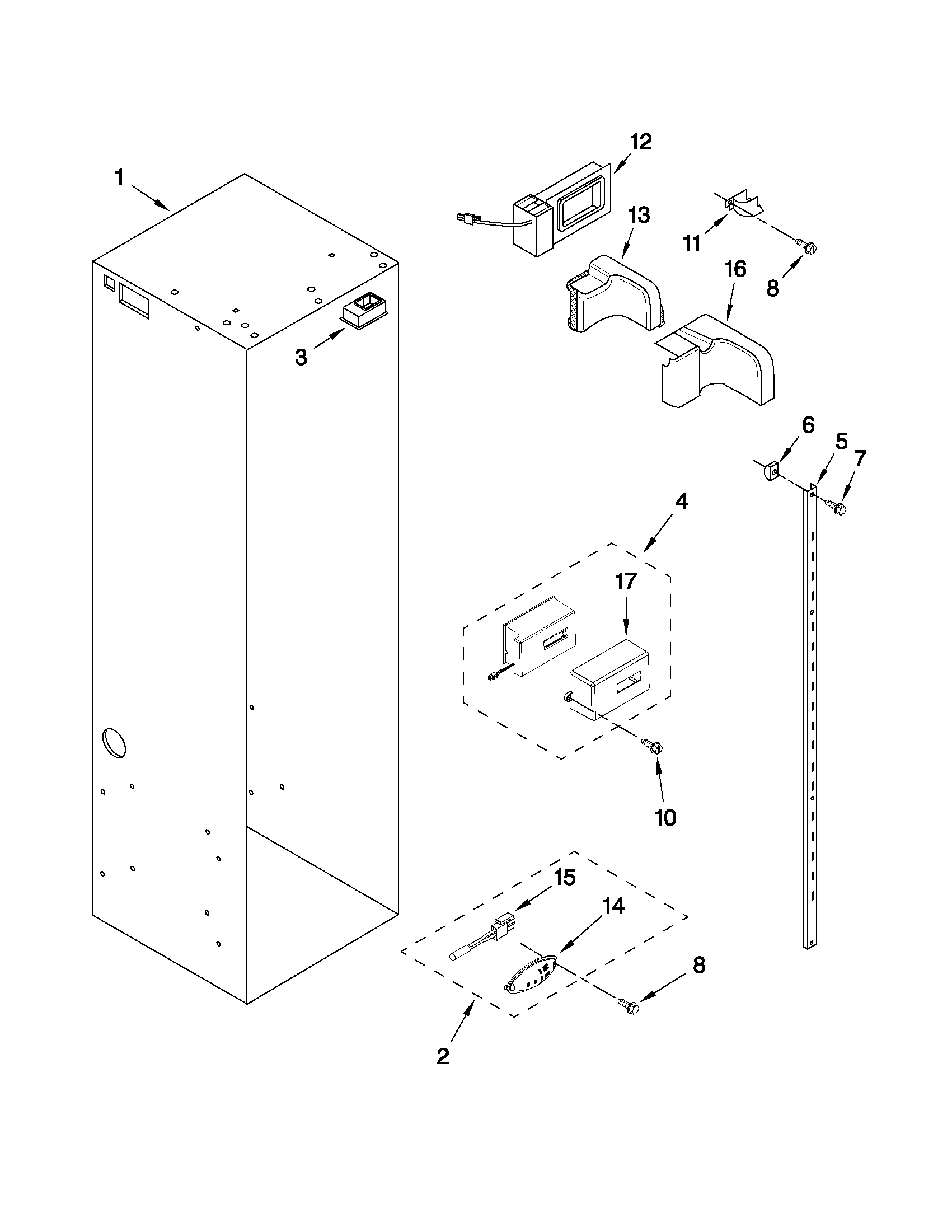 Jenn-Air JS42NXFXDW02 refrigerator liner parts diagram