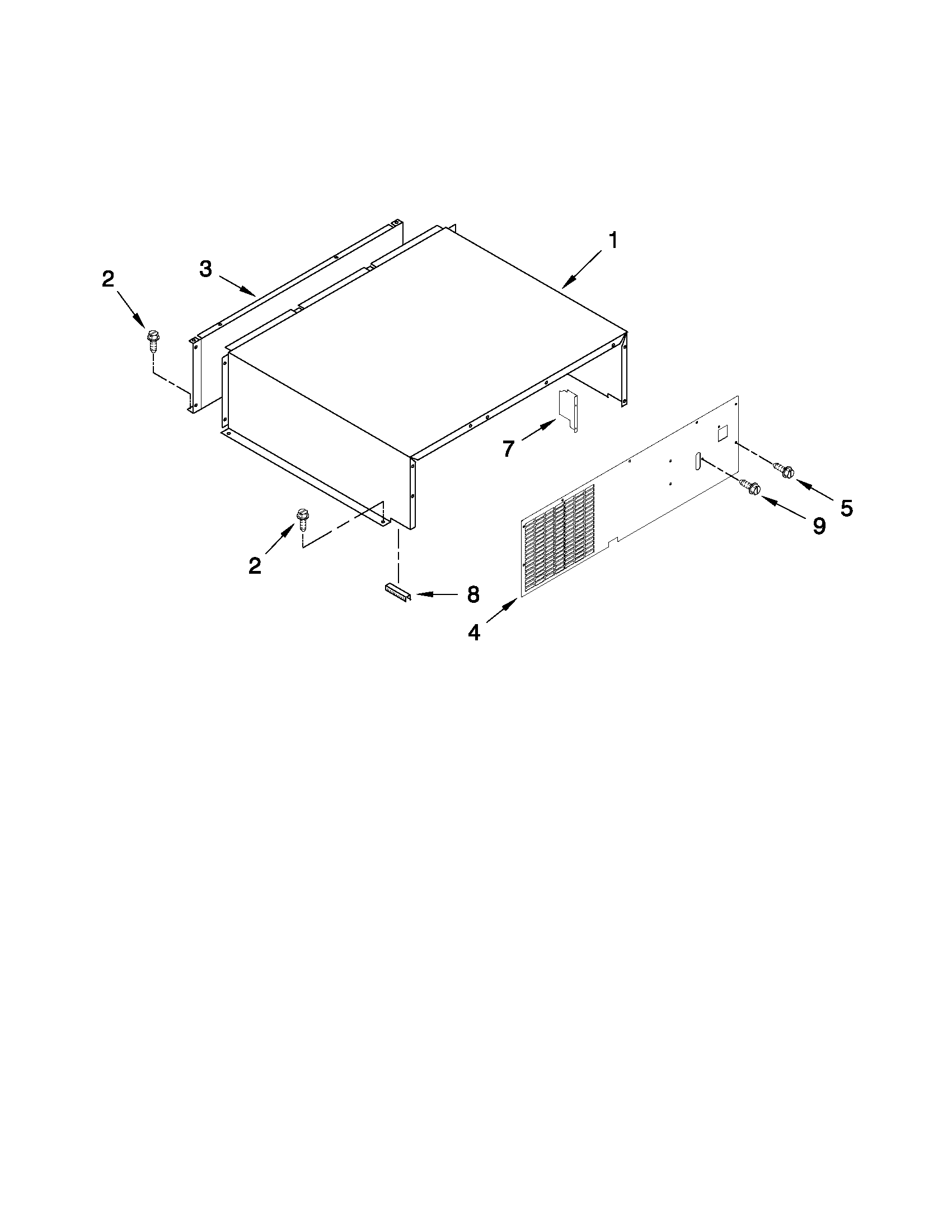 Jenn-Air JS42NXFXDW02 top grille and unit cover parts diagram
