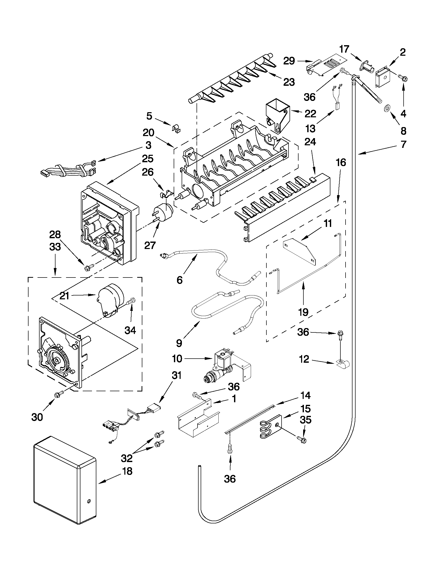 Jenn-Air JS42NXFXDW02 icemaker parts diagram