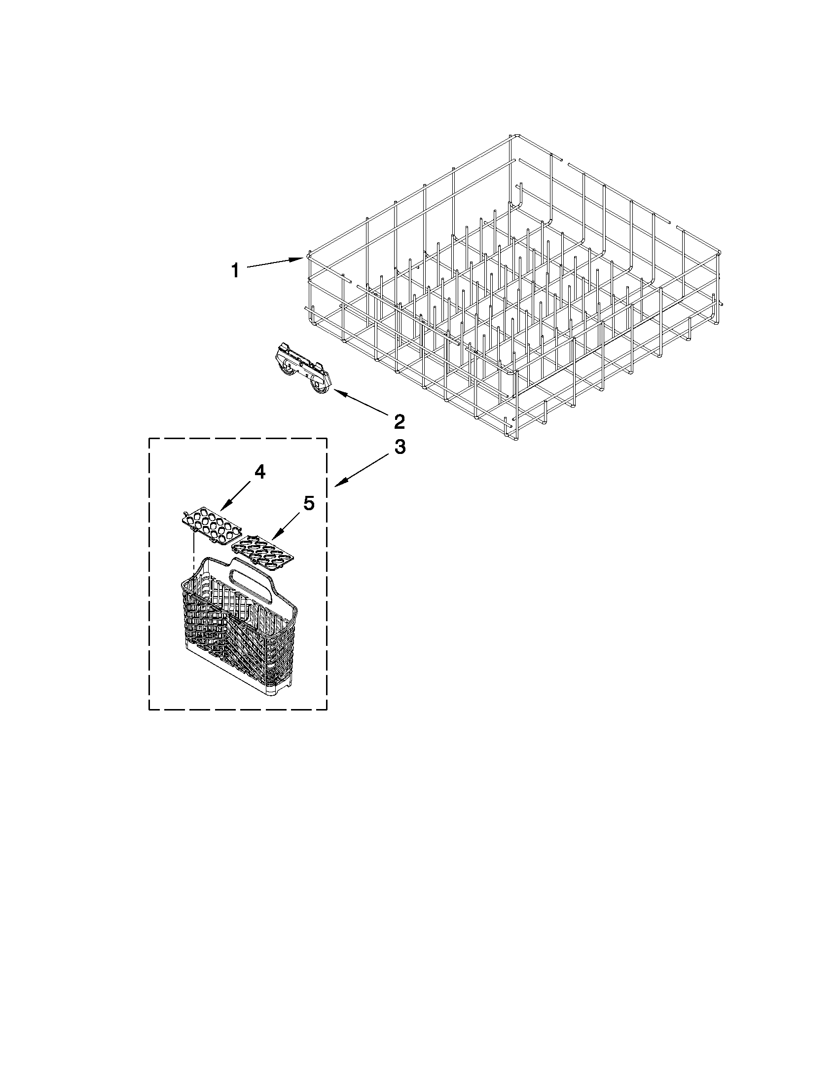 Amana ADB1400PYW1 lower rack parts diagram