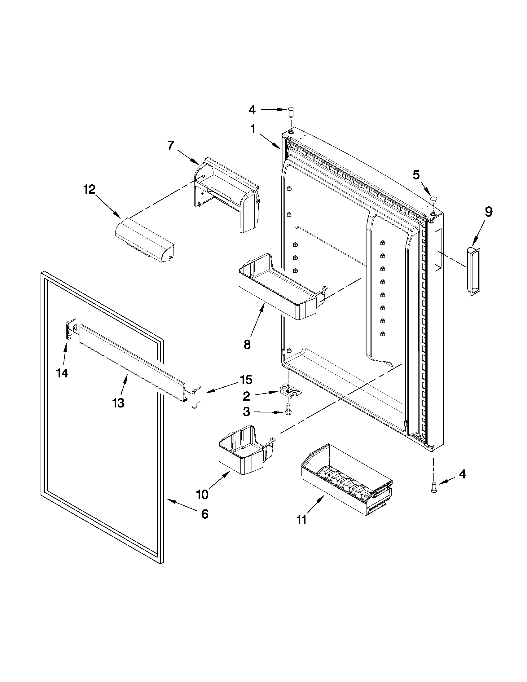 Amana 5VA1RXGFYW00 refrigerator door parts diagram