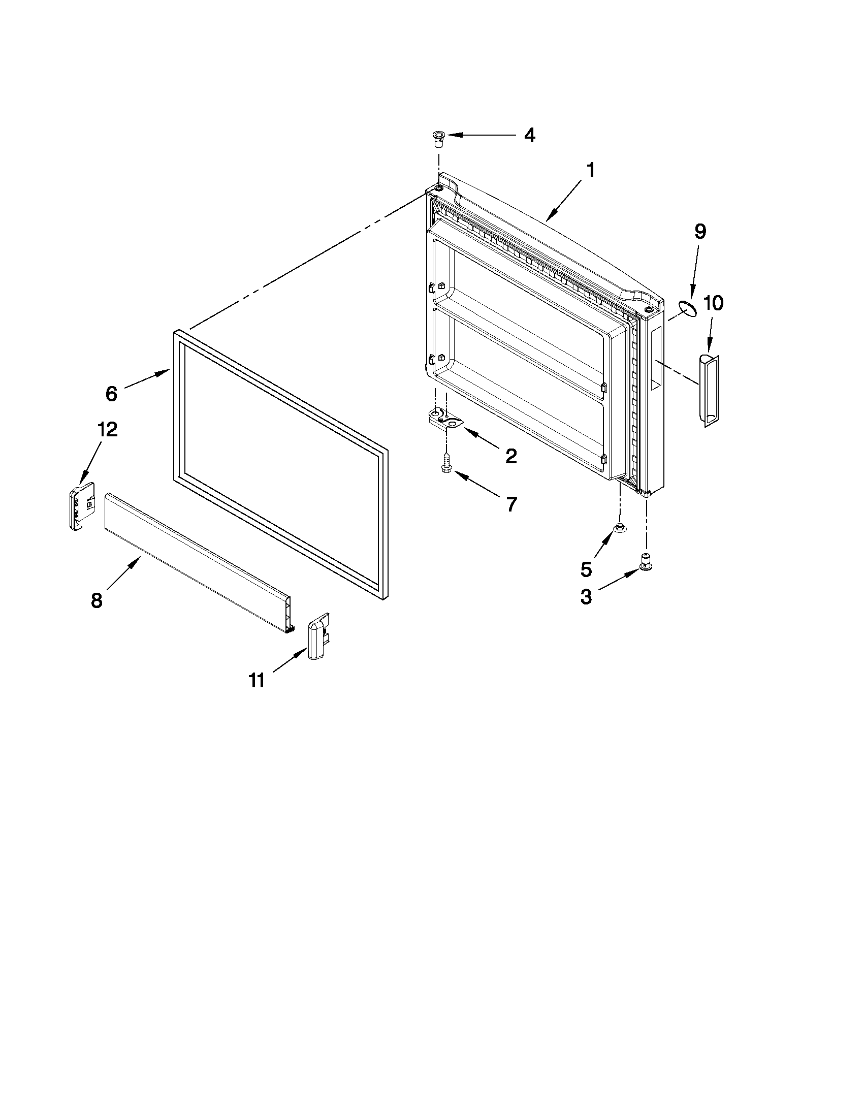 Amana 5VA1RXGFYW00 freezer door parts diagram