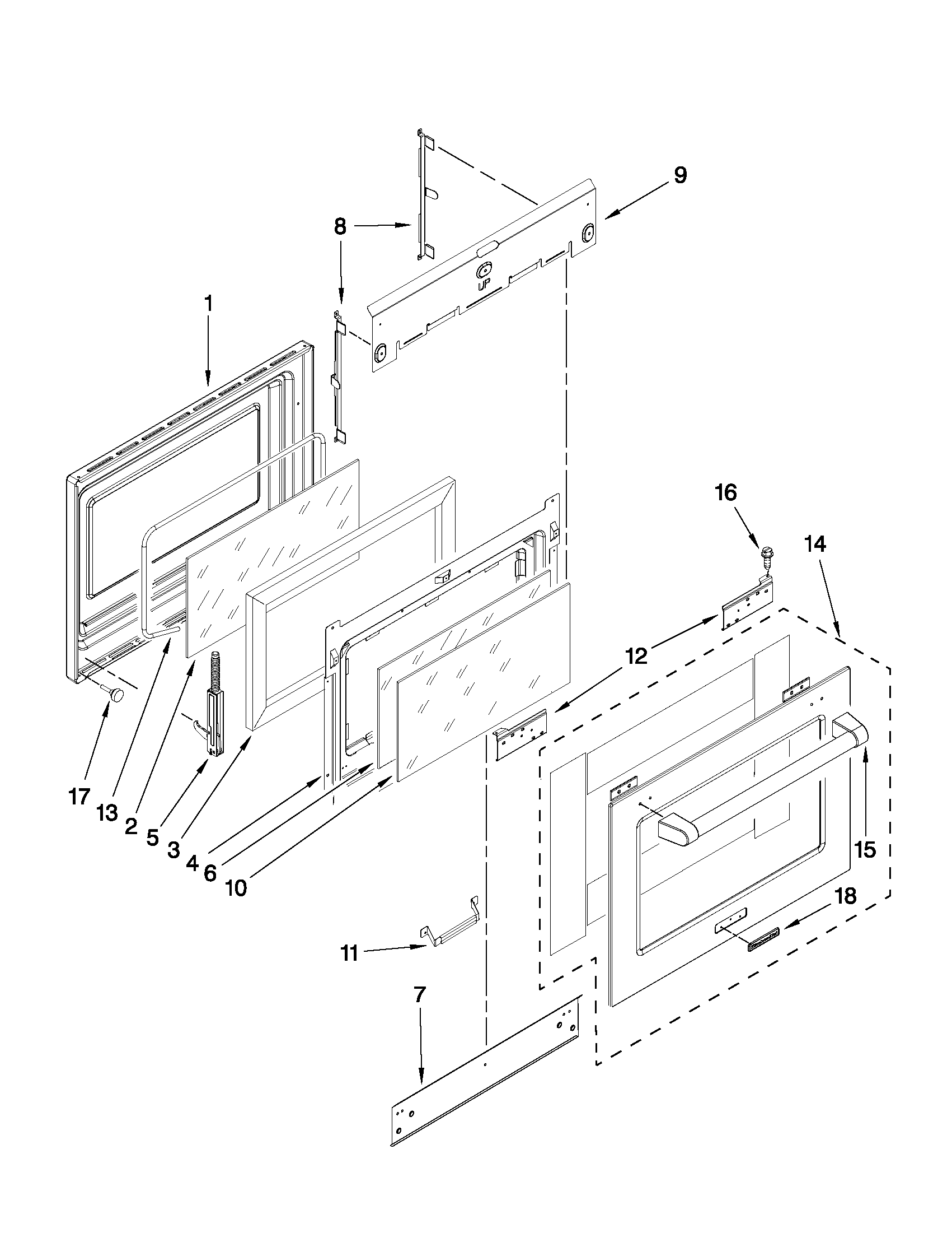 KitchenAid KGRS807XSP01 door parts diagram