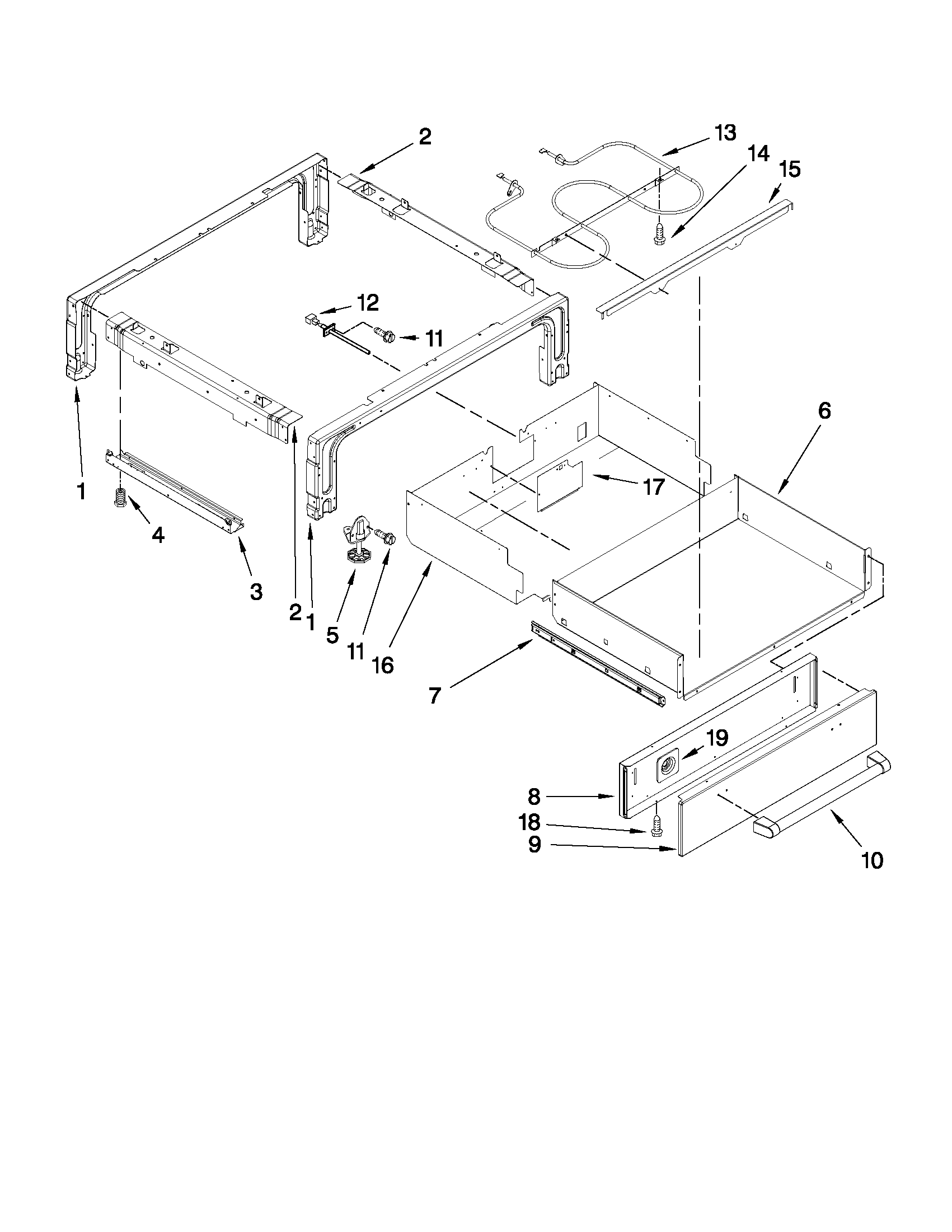 KitchenAid KGRS807XSP01 drawer parts diagram