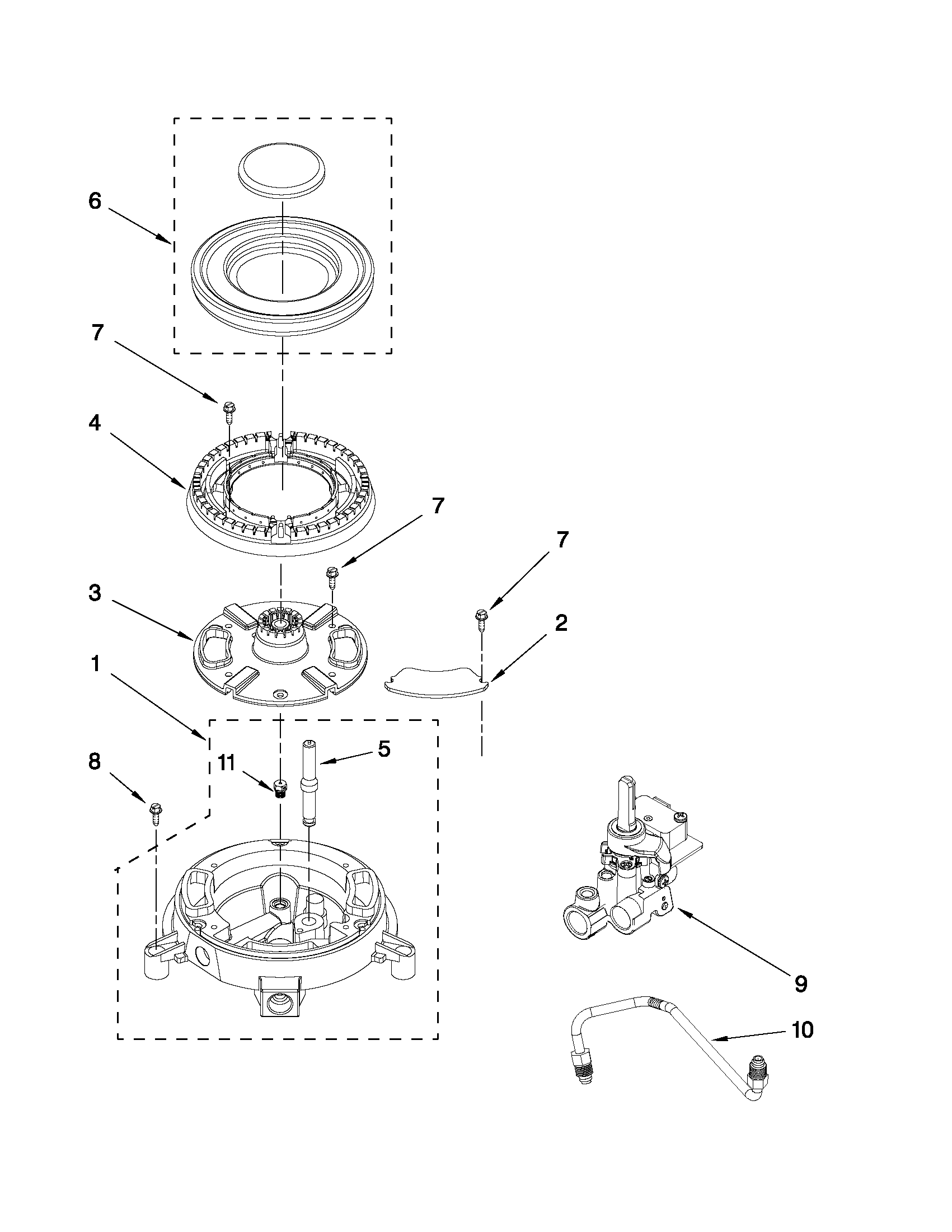 KitchenAid KGRS807XSP01 triple crown burner diagram