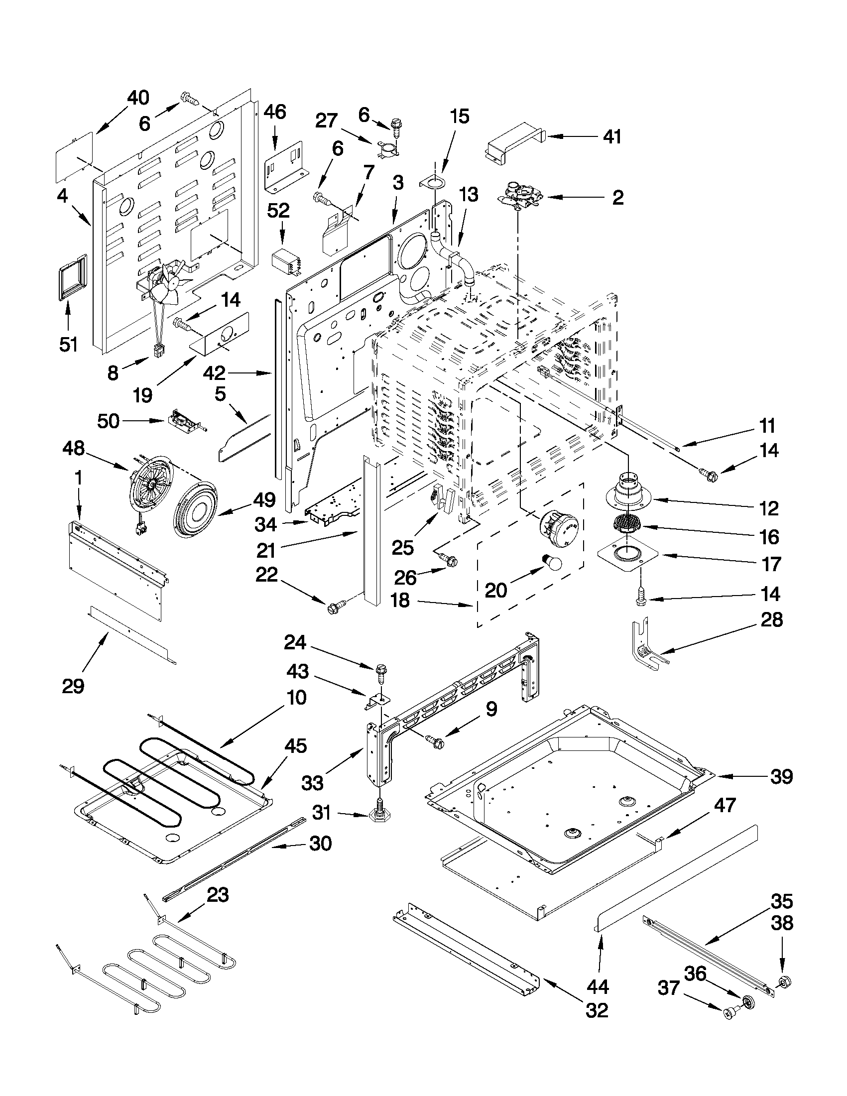 Maytag MES5875BCF20 chassis parts diagram
