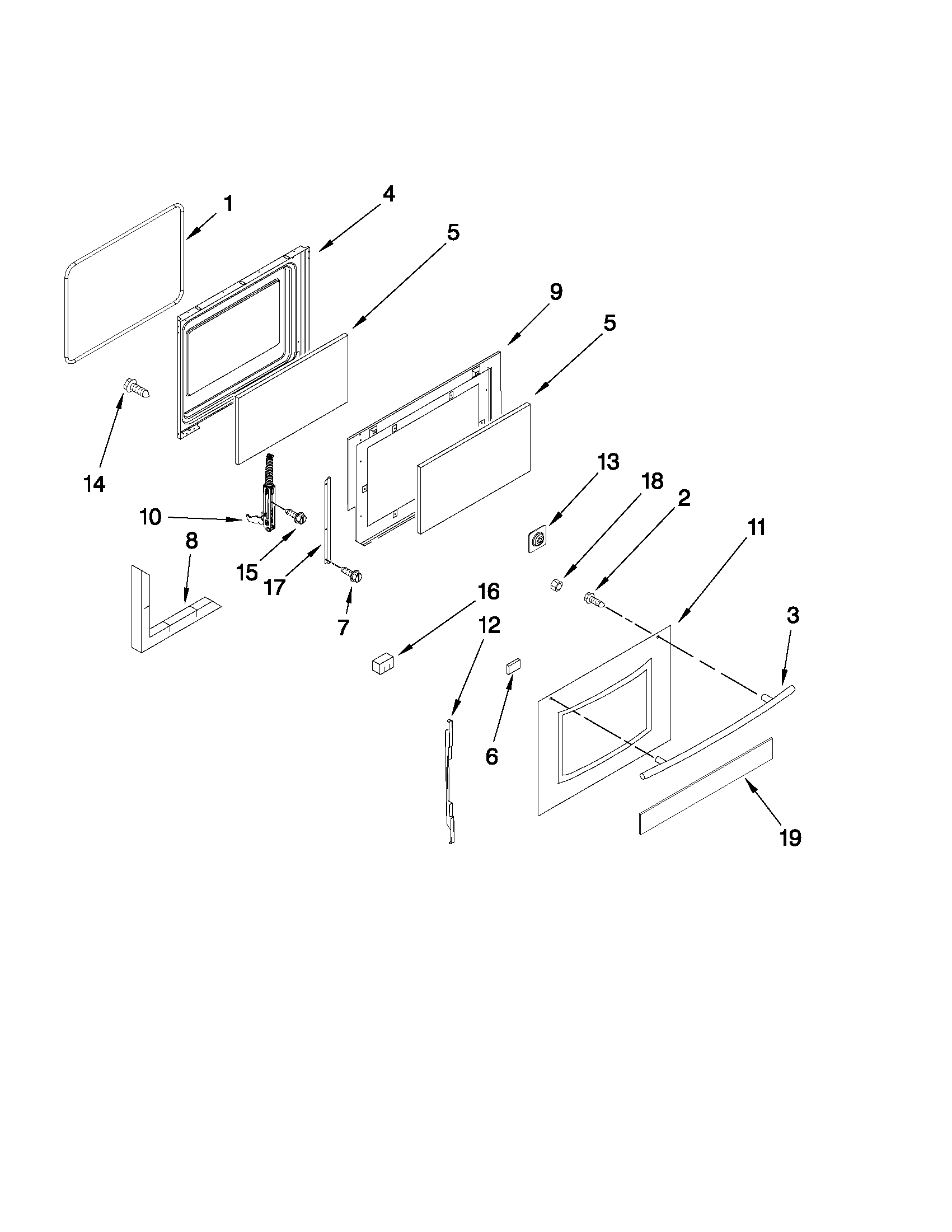 Maytag MGR8772WW1 door parts diagram