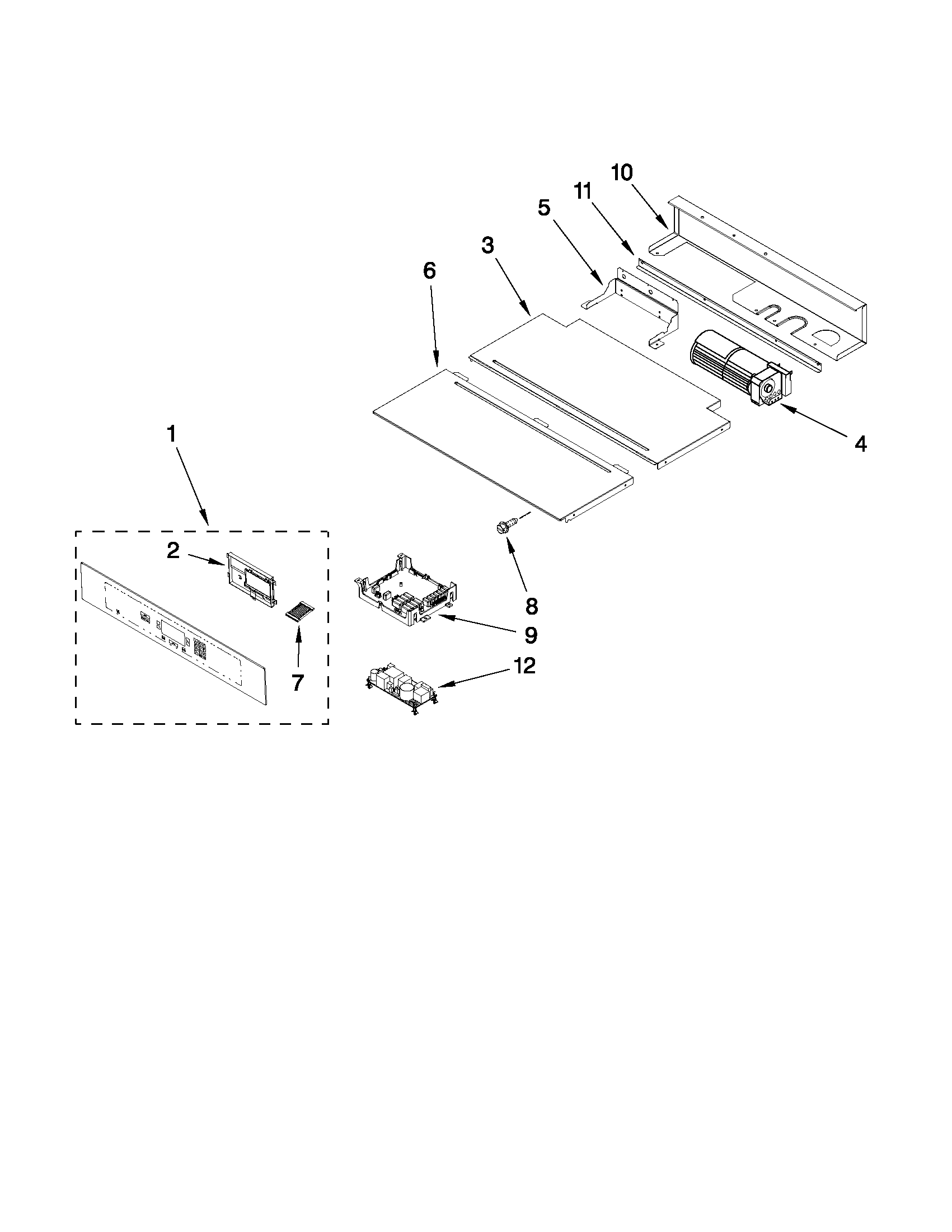 Jenn-Air JMW3430WS01 control panel parts diagram