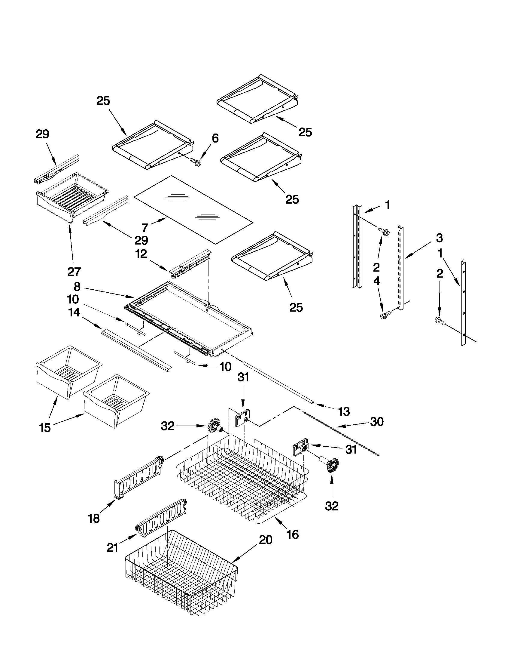 Amana ABB1924WEB2 shelf parts diagram