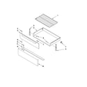 Whirlpool YWFE361LVB0 drawer & broiler parts diagram