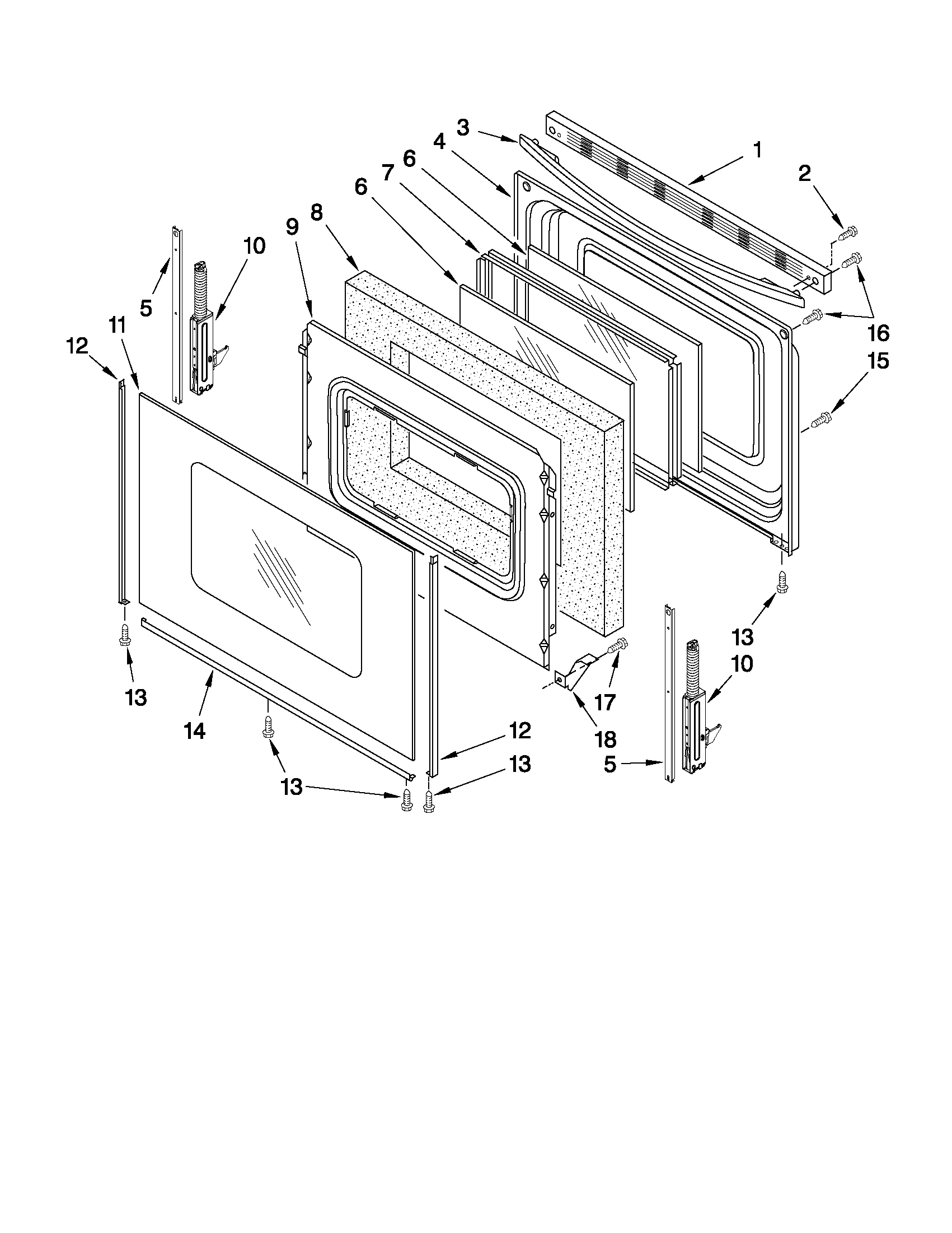 Whirlpool YWFE361LVB0 door parts diagram