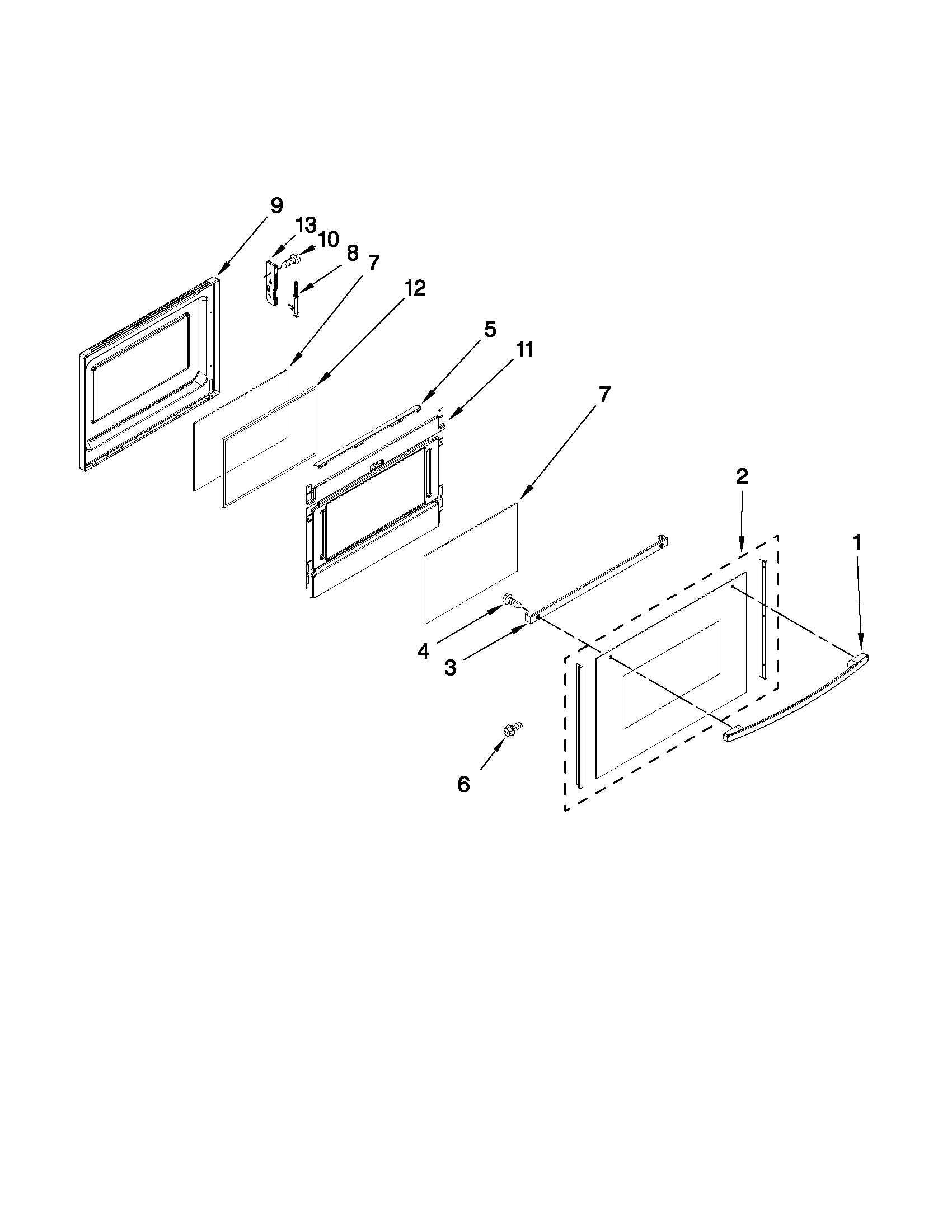Whirlpool GGE388LXB01 lower door parts diagram
