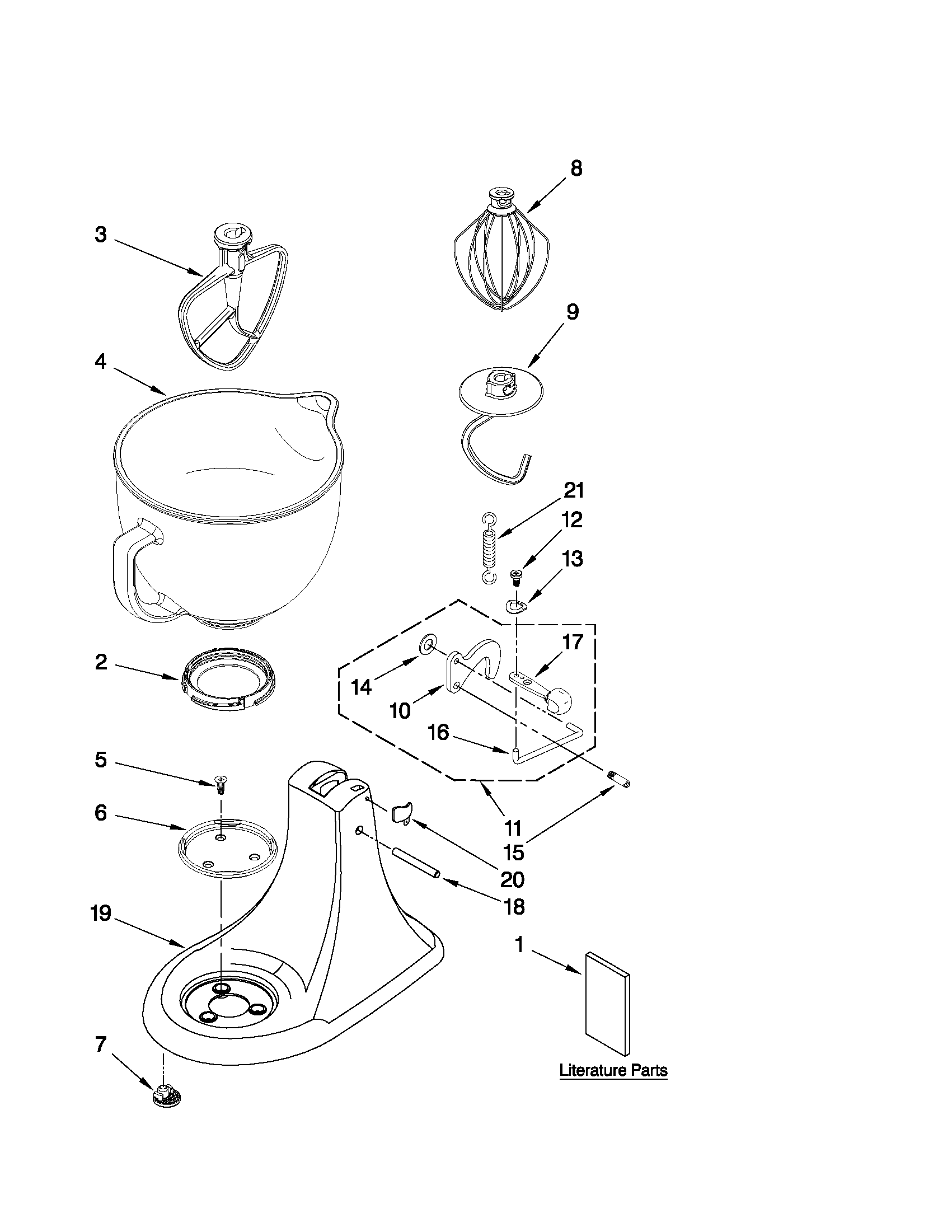 KitchenAid 5KSM156ECA4 base and pedestal unit diagram