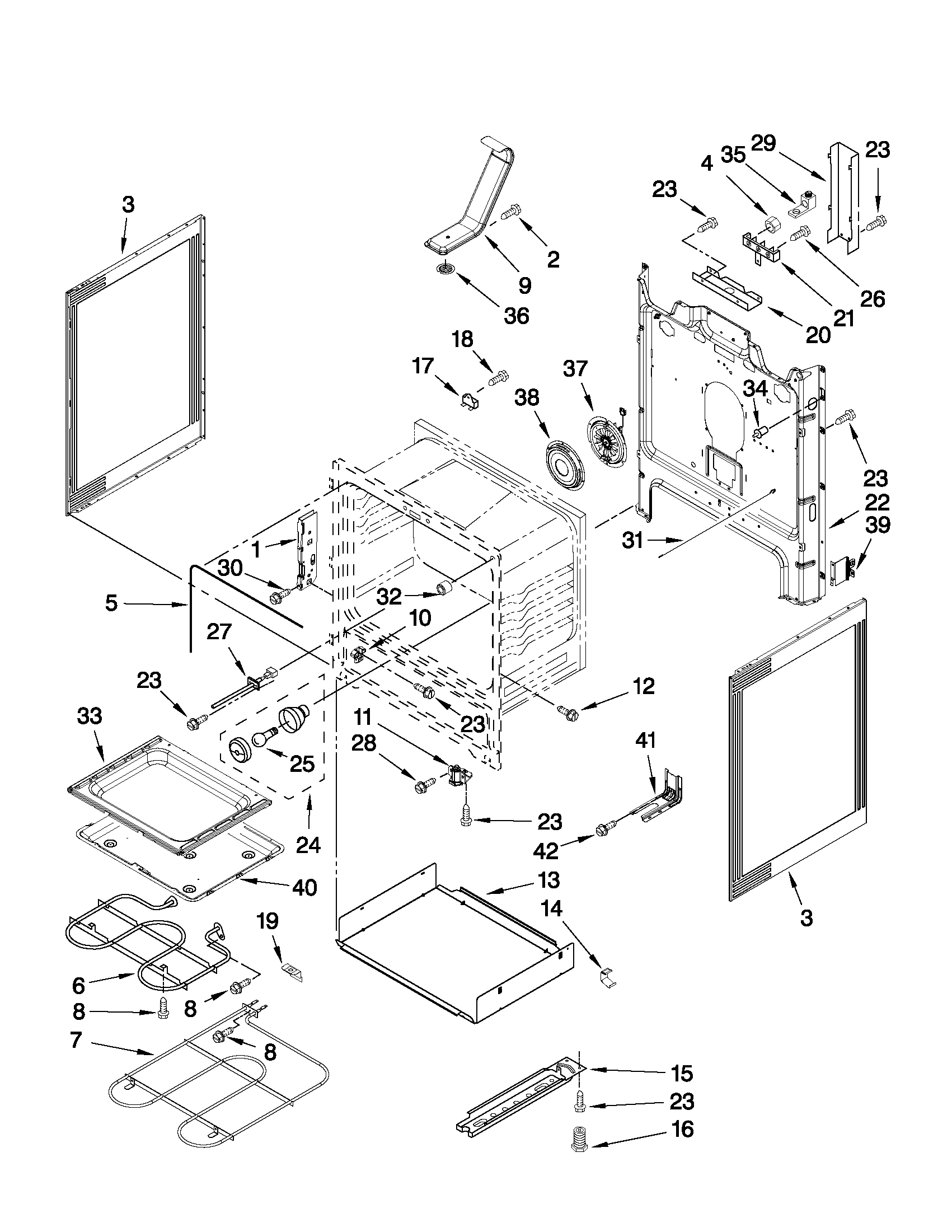 Whirlpool WFE710H0AE0 chassis parts diagram