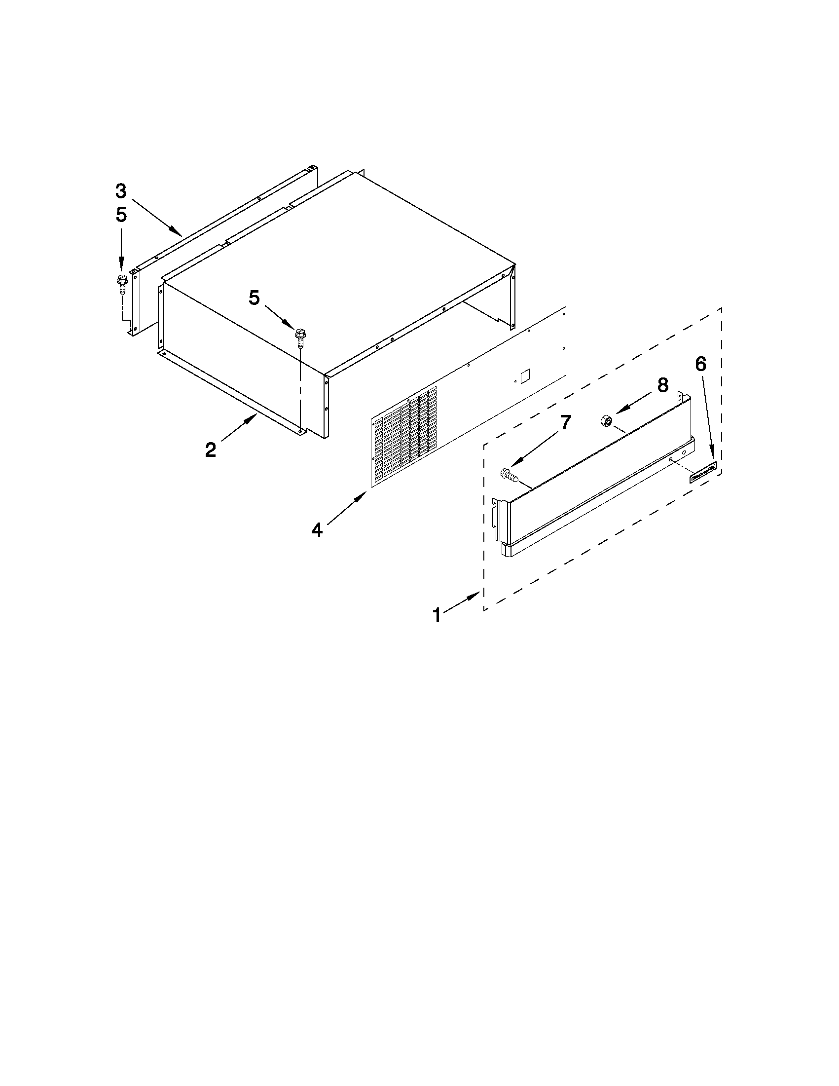 KitchenAid KSSC42FTS16 top grille and unit cover parts diagram