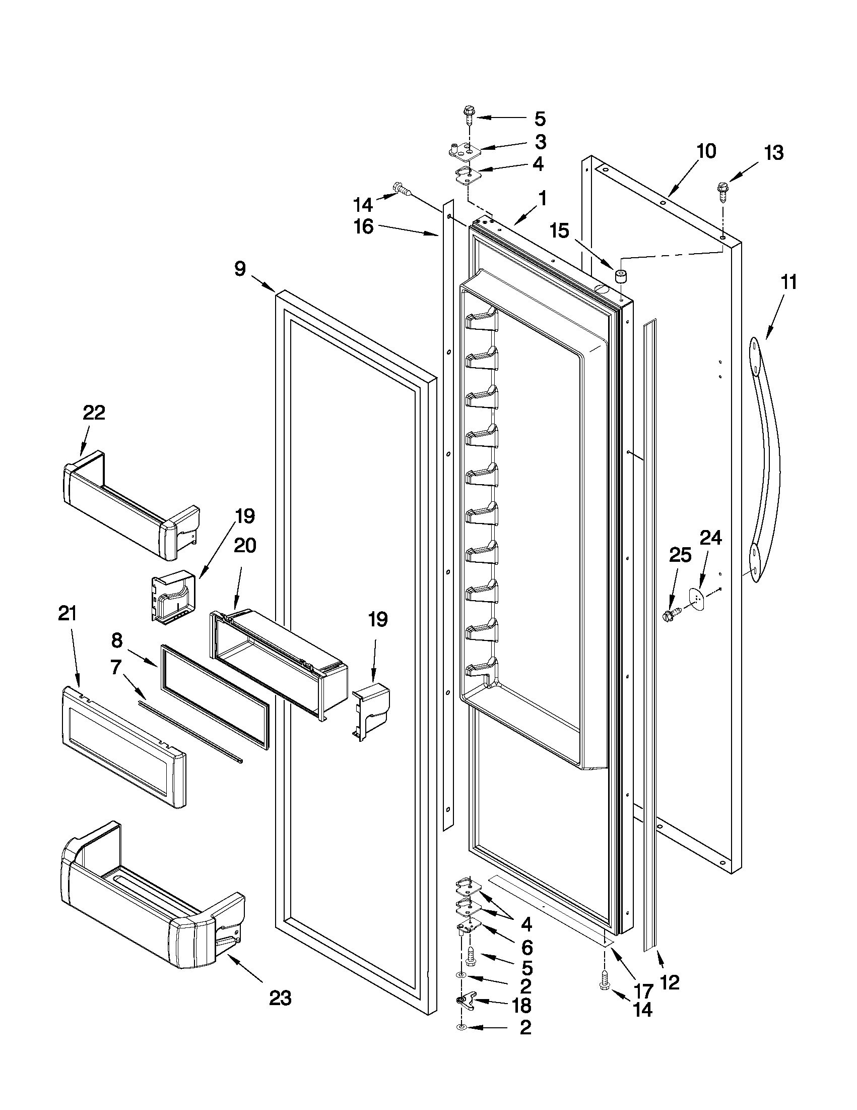 KitchenAid KSSC42FTS16 refrigerator door parts diagram