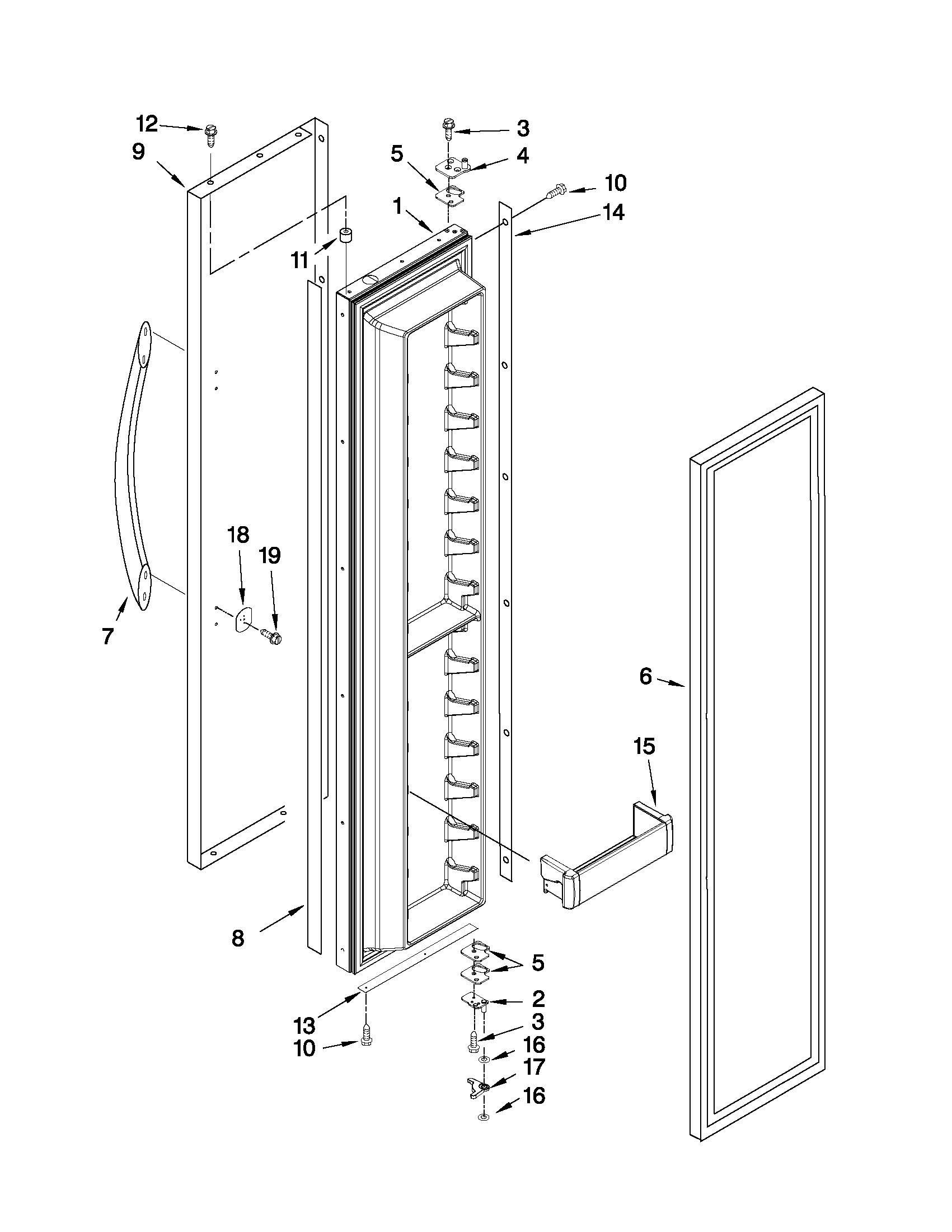 KitchenAid KSSC42FTS16 freezer door parts diagram