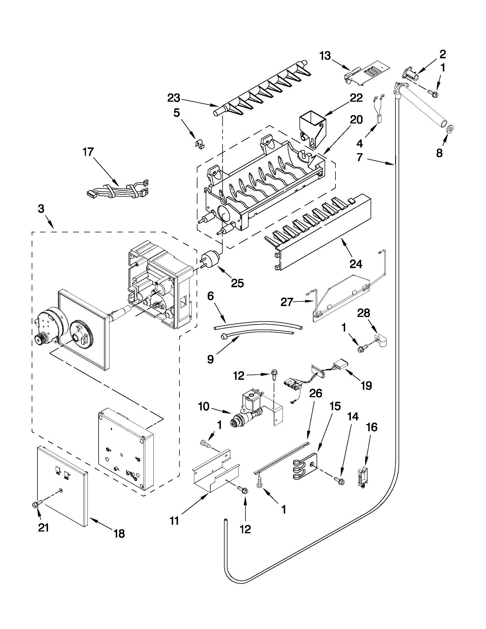 KitchenAid KSSC42FTS16 icemaker parts diagram