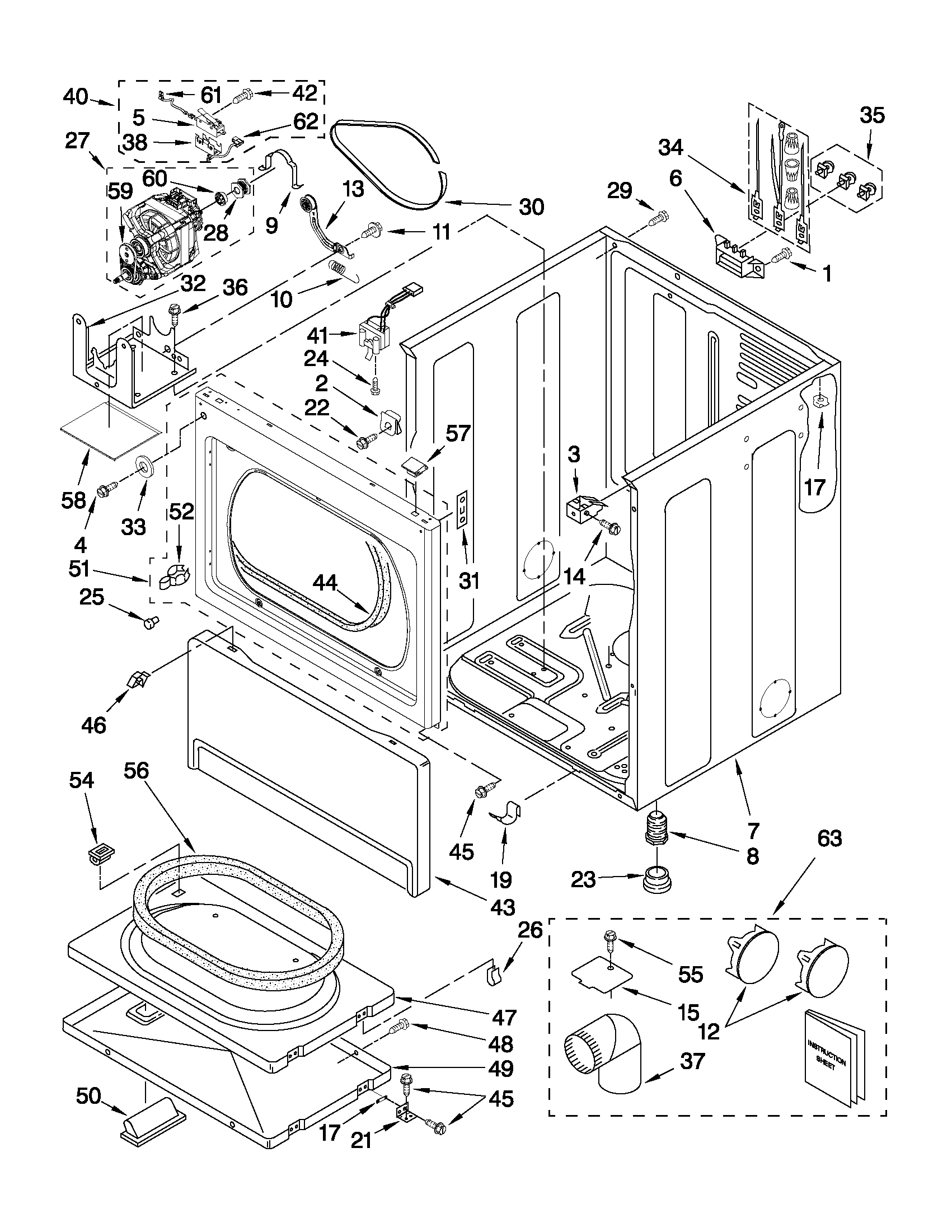 Maytag MDE17PRAYW1 cabinet parts diagram