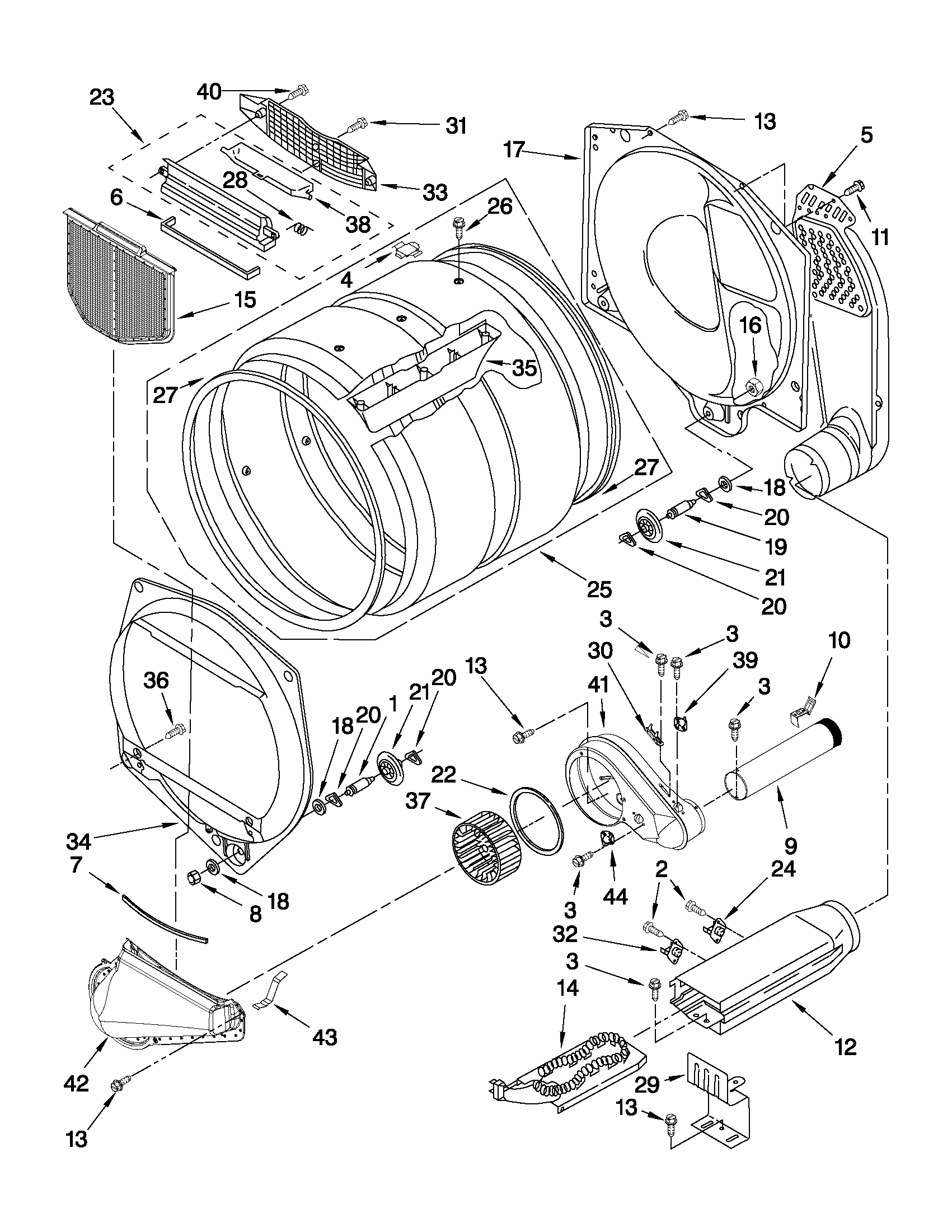 Maytag MDE17PRAYW1 bulkhead parts diagram