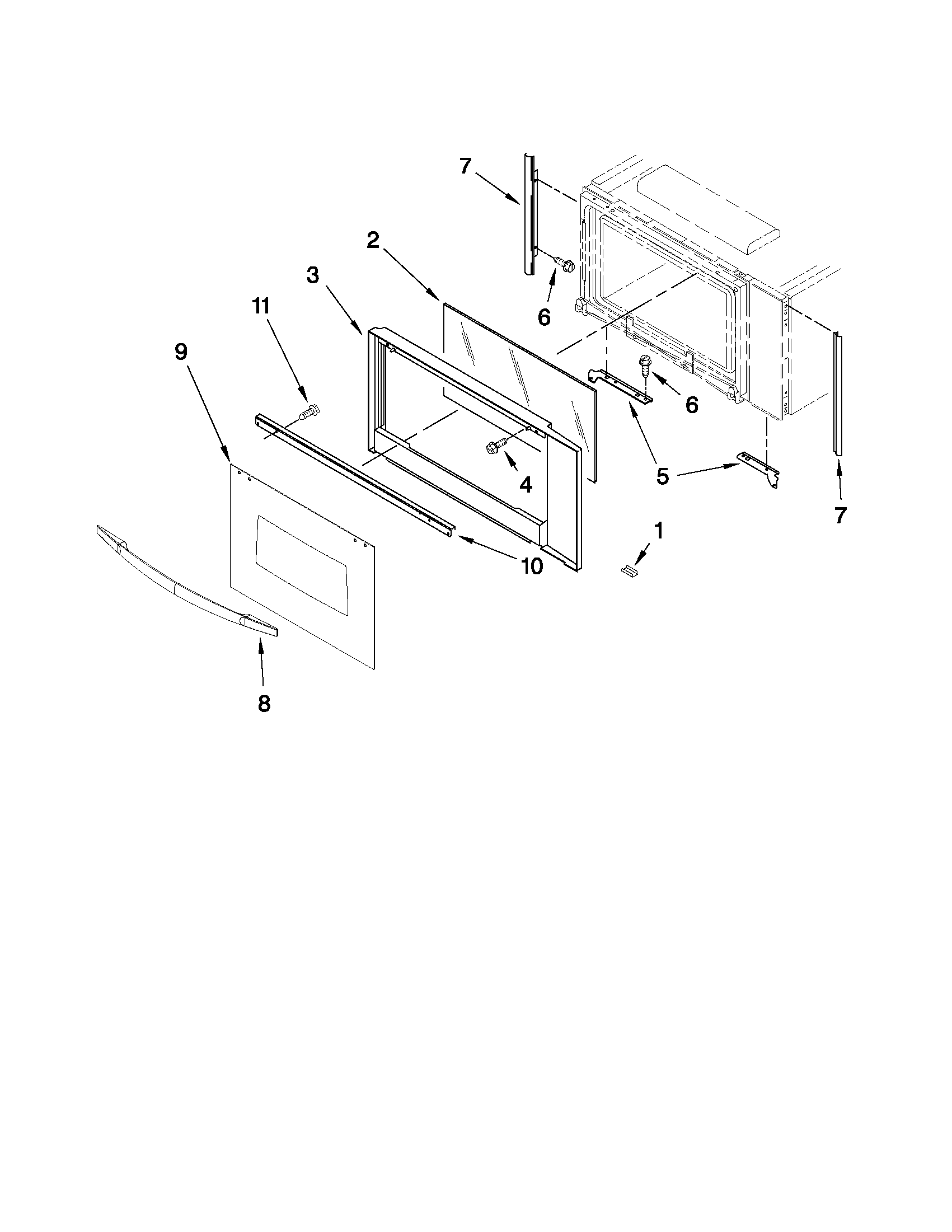 Maytag MMW7530WDB01 microwave door parts diagram