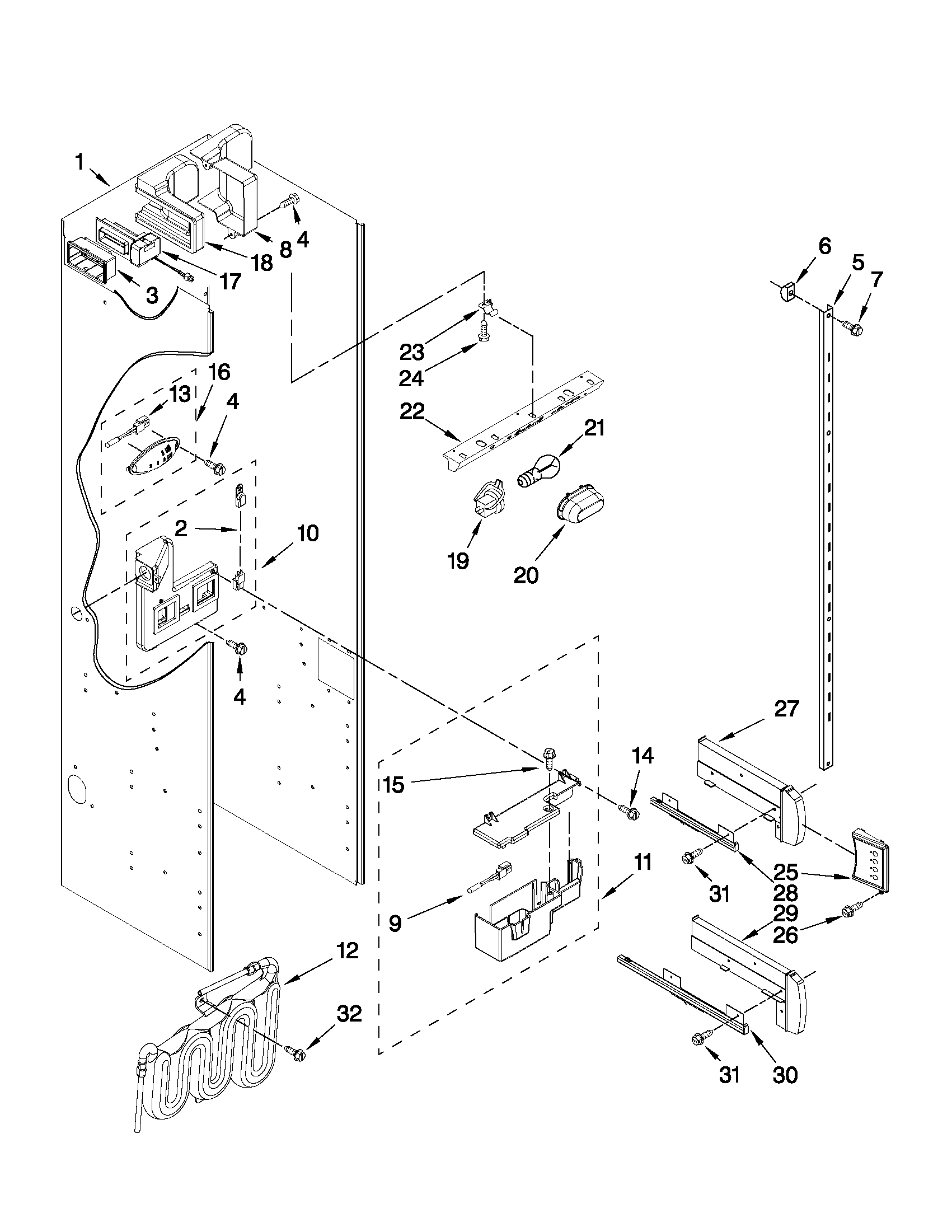 Jenn-Air JS42PPDUDB14 refrigerator liner parts diagram