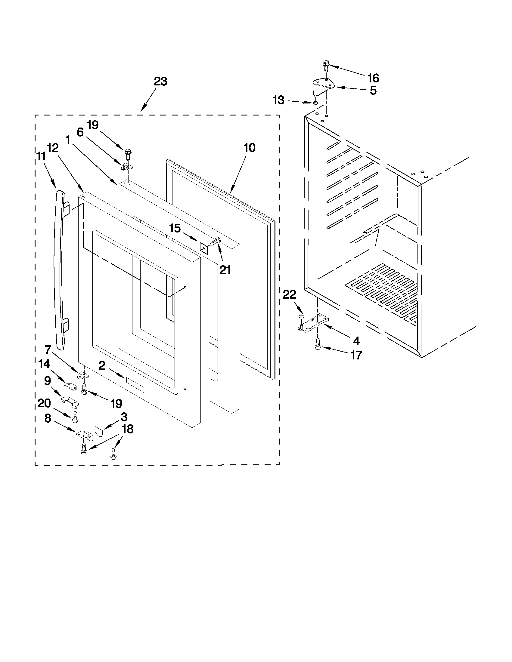 Jenn-Air JUW248LWRS21 door parts diagram