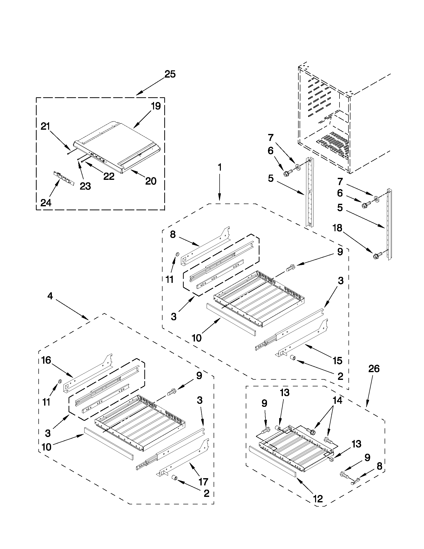 Jenn-Air JUW248LBCX23 shelf parts diagram