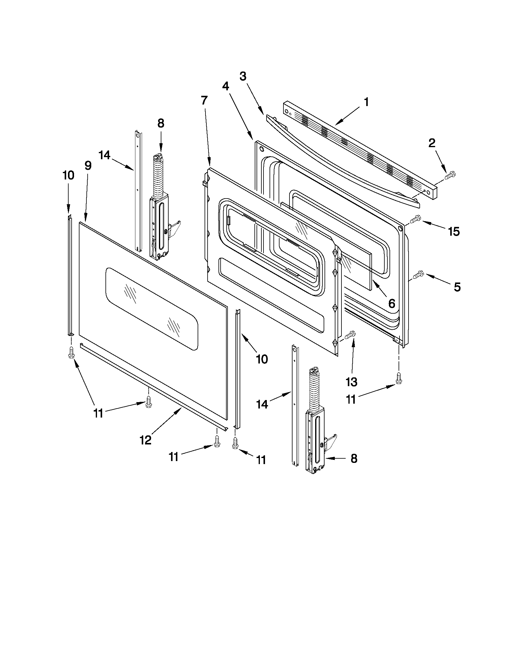Whirlpool WFE301LVS0 door parts diagram