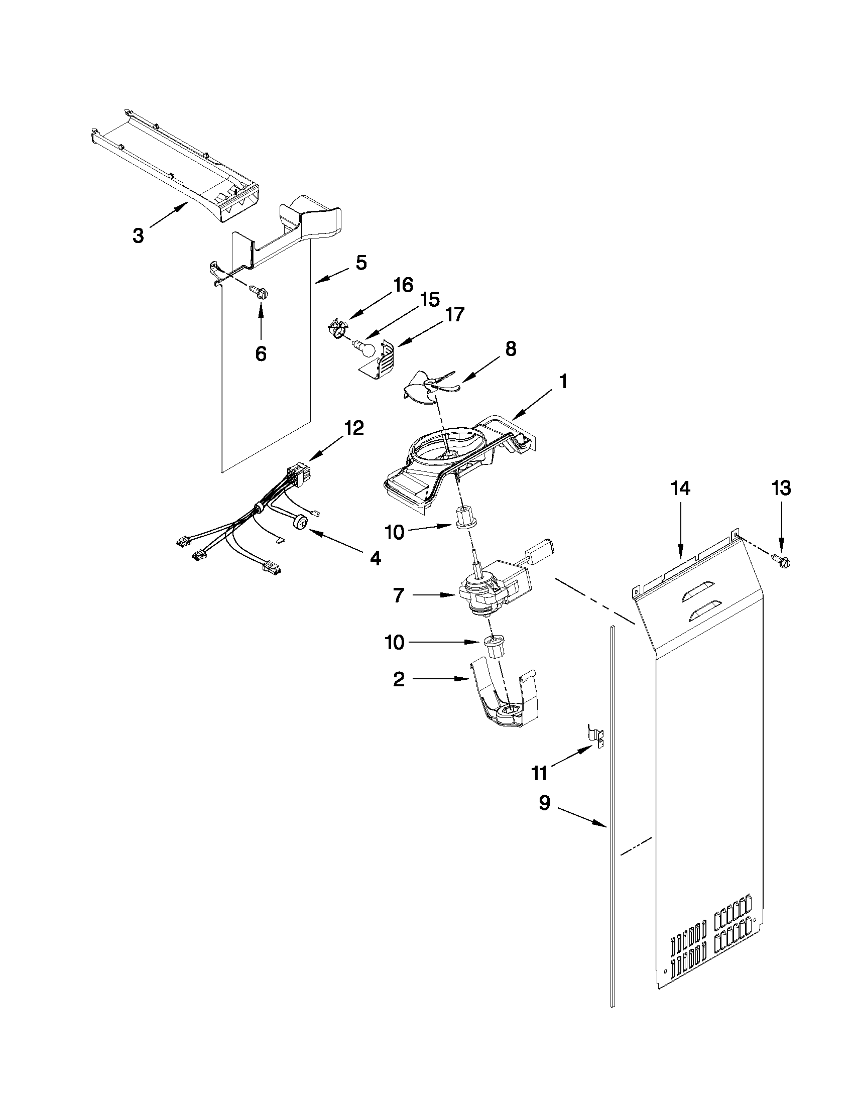 Whirlpool GSF26C5EXY02 air flow parts diagram