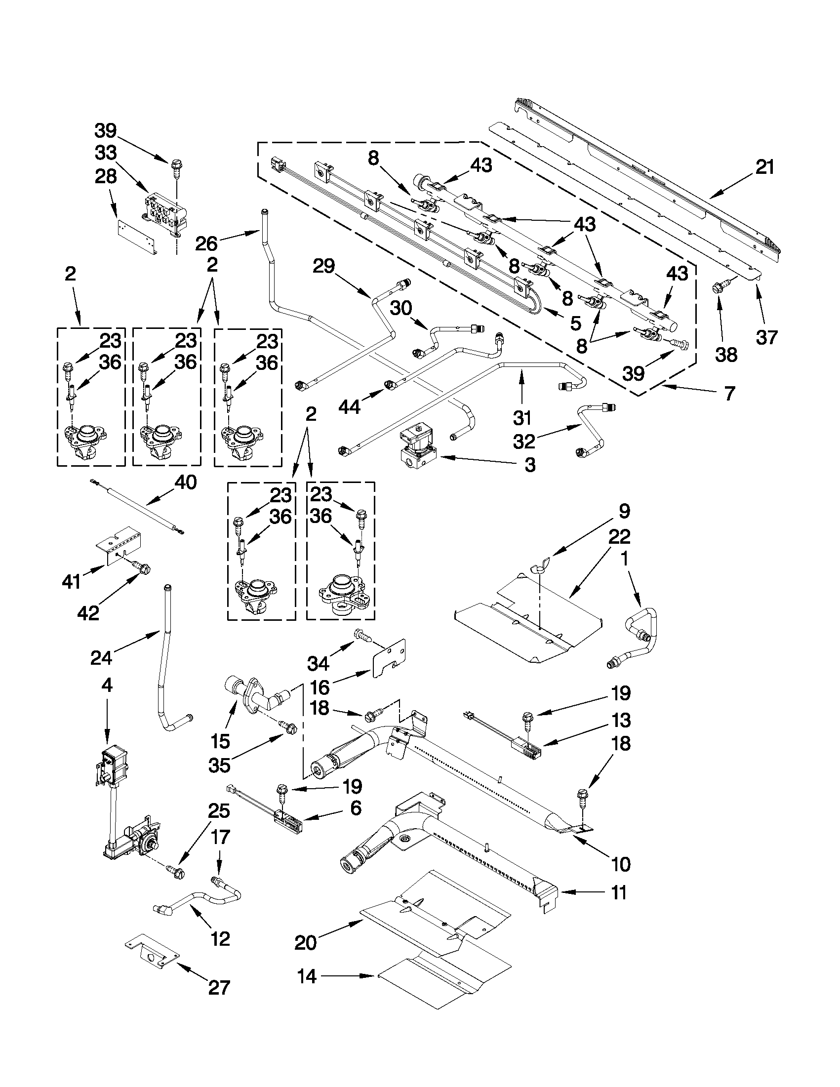 KitchenAid KGRS505XSS02 manifold parts diagram