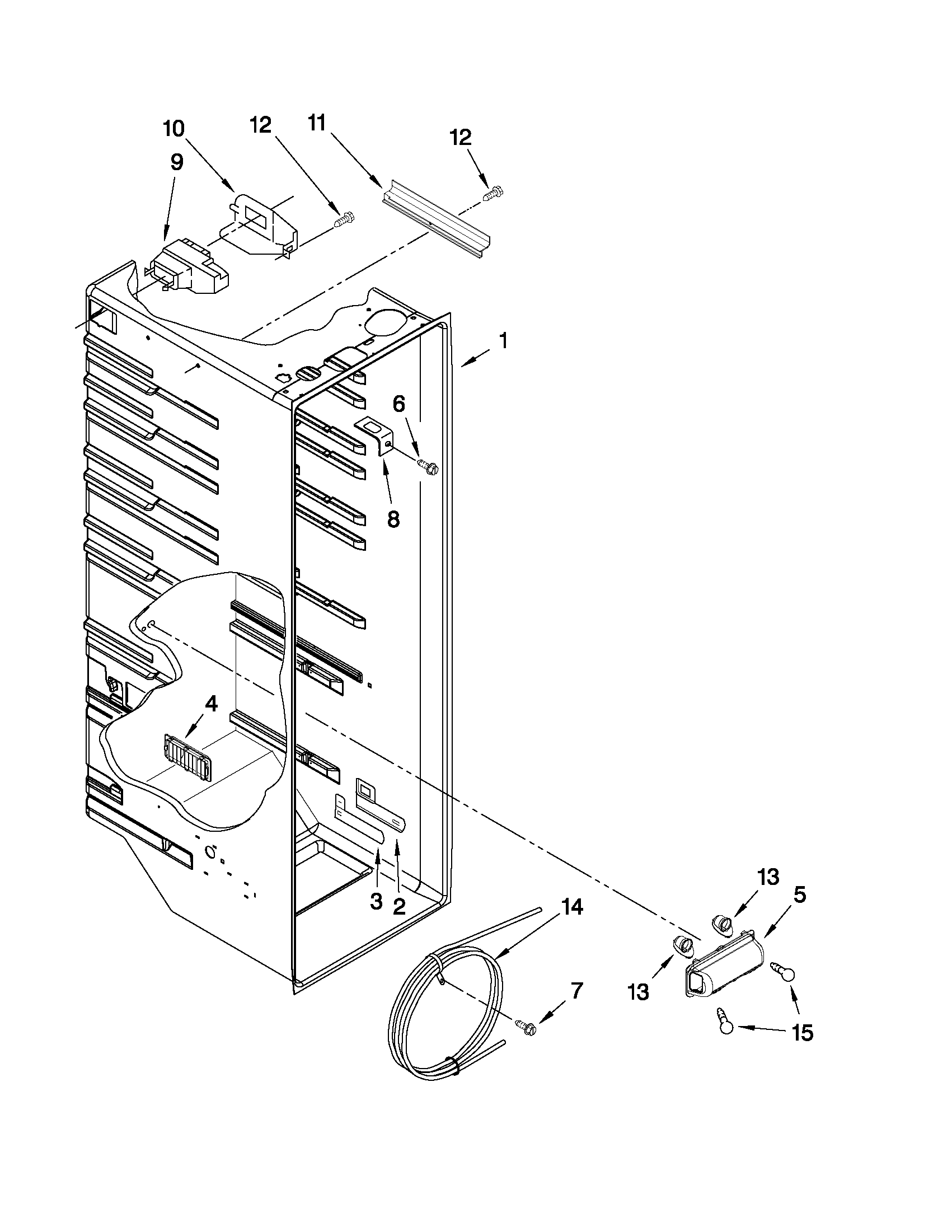 Whirlpool ED2KHAXVS03 refrigerator liner parts diagram